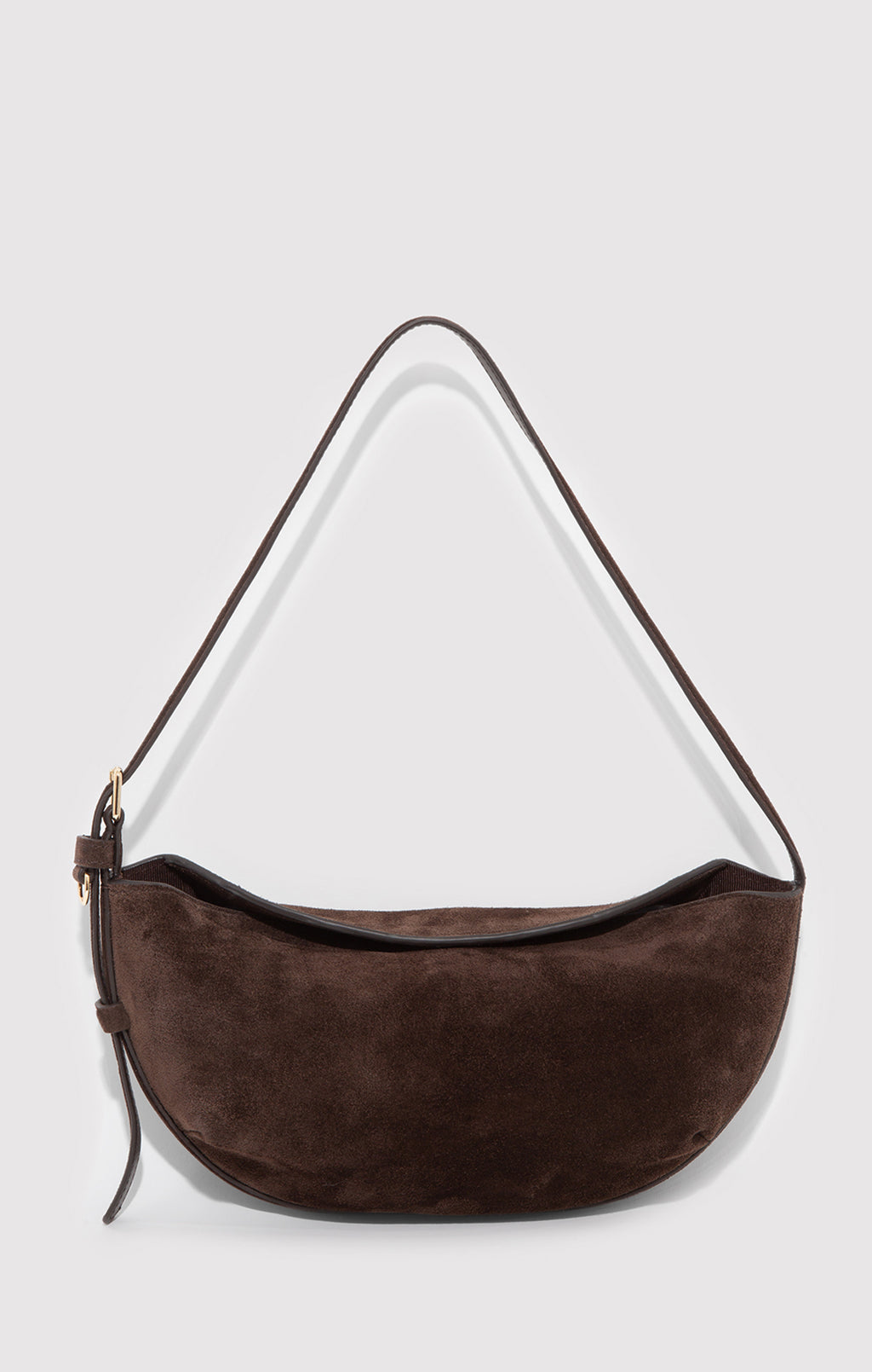 SUEDE CRESCENT BAG IN TORTOISE SHELL