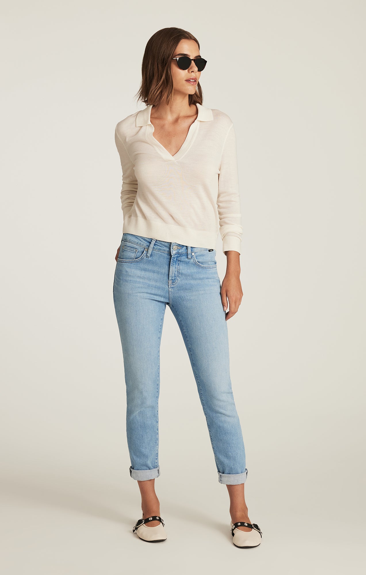 EMMA SLIM BOYFRIEND IN LIGHT BRUSHED FLEX BLUE - Mavi Jeans