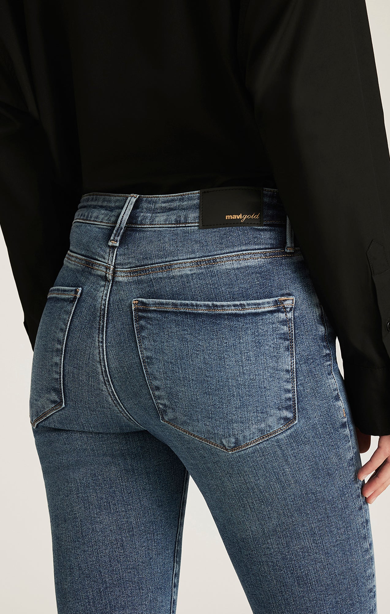 KENDRA STRAIGHT LEG IN MID BRUSHED GOLD PREMIUM - Mavi Jeans