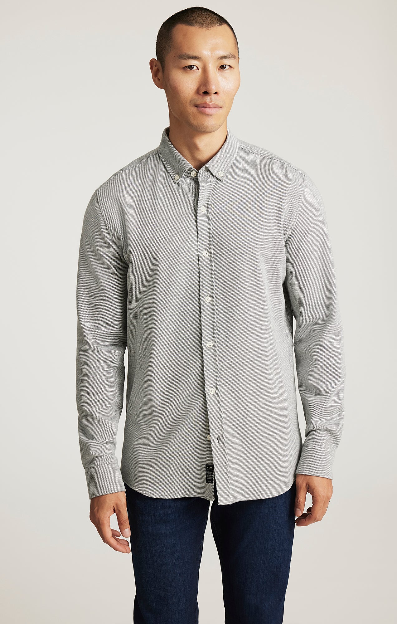 LONG SLEEVE BUTTON-DOWN SHIRT IN URBAN CHIC - Mavi Jeans
