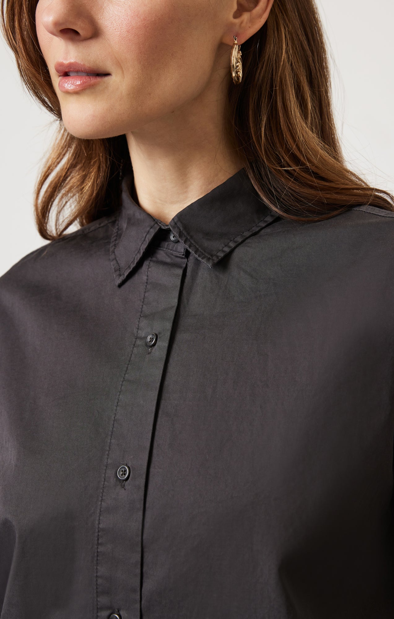 LONG SLEEVE BUTTON-UP SHIRT IN MAGNET - Mavi Jeans