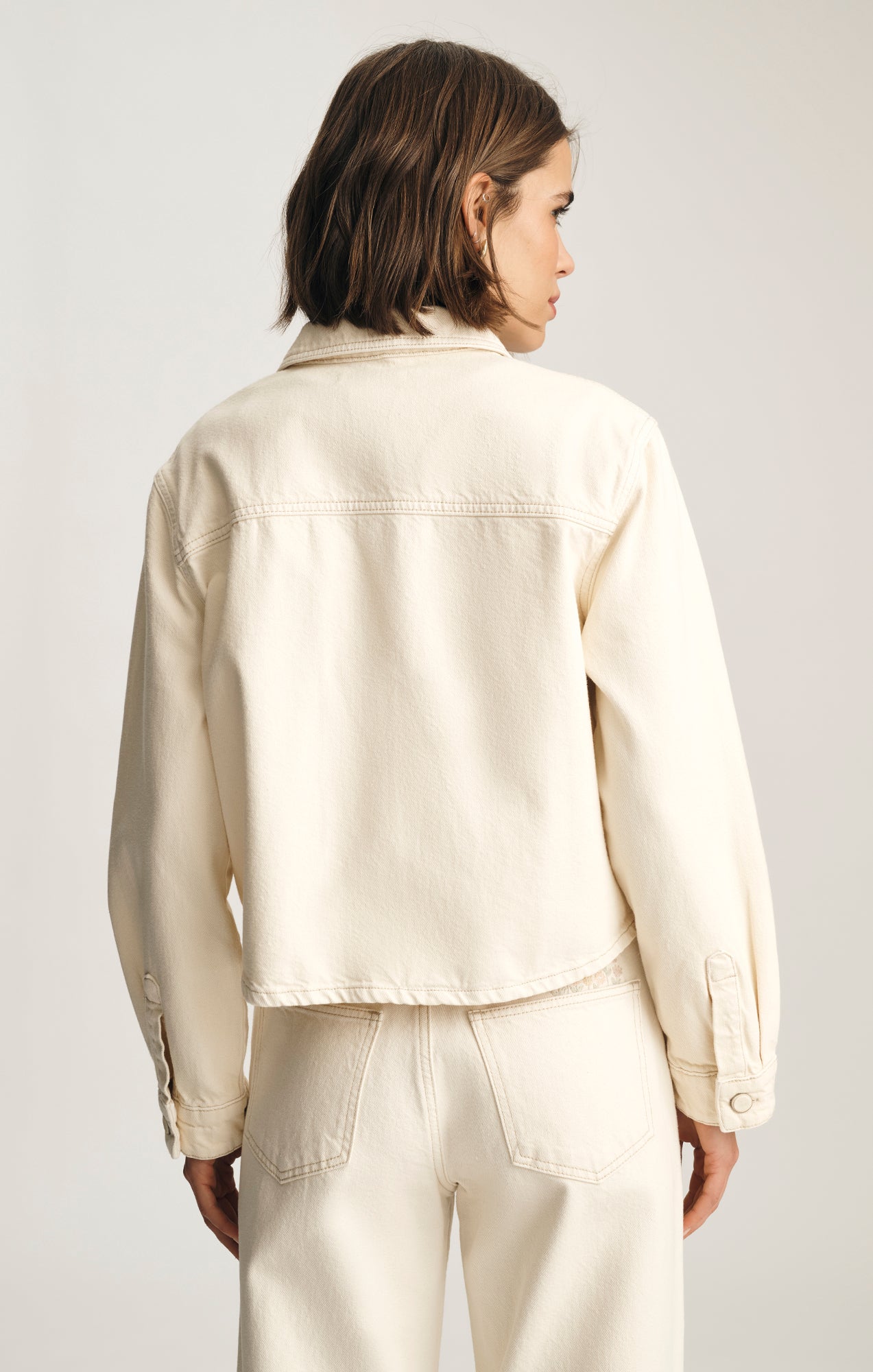 Mavi Women's Paola Cropped Denim Overshirt In Cream Denim – Mavi Jeans