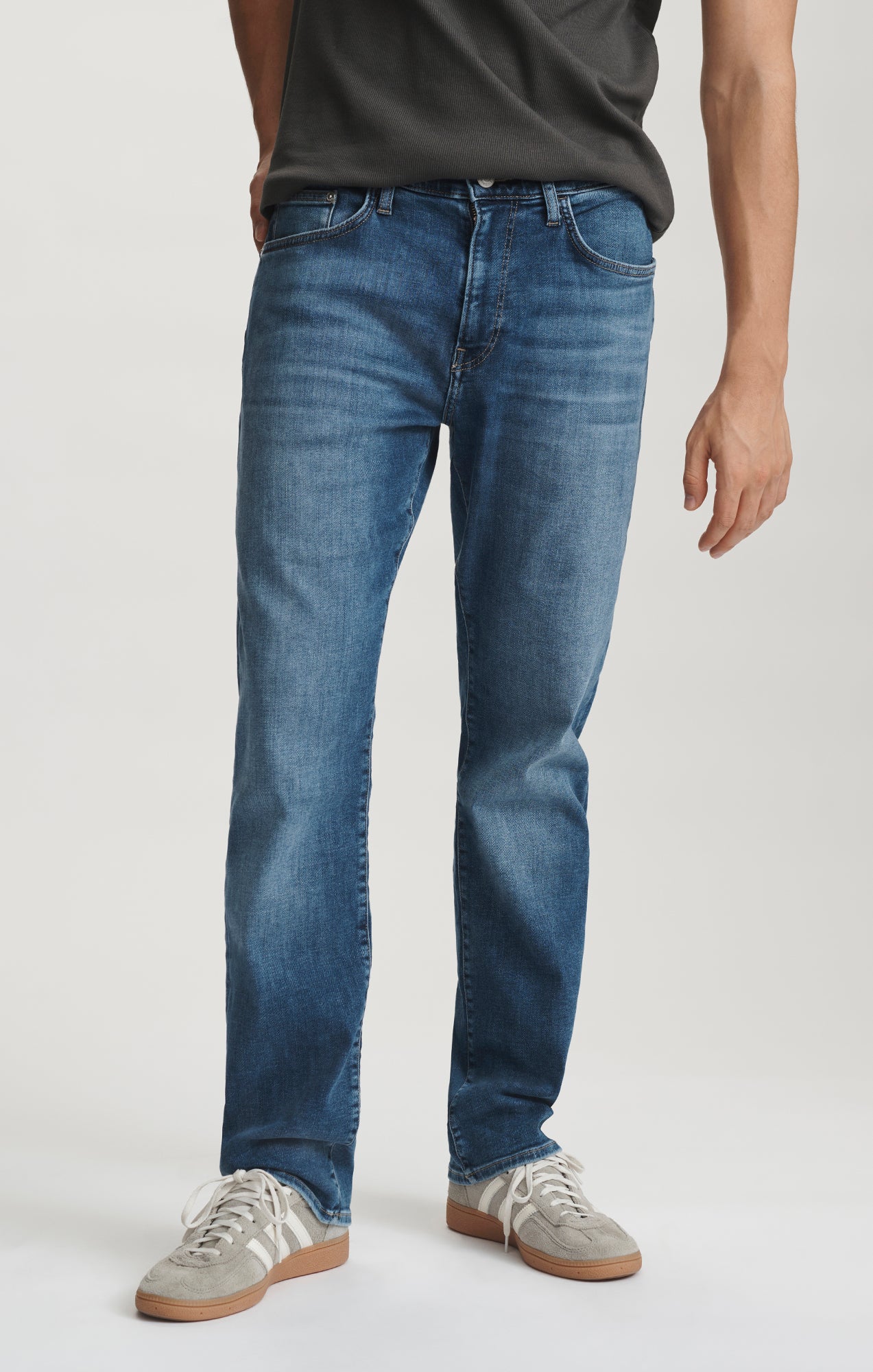 ZACH STRAIGHT LEG IN DARK BRUSHED FEATHER BLUE - Mavi Jeans