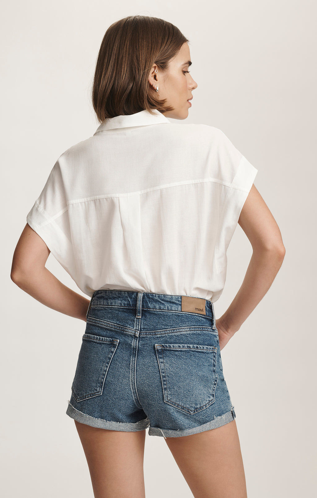SHORT SLEEVE DOUBLE POCKET SHIRT IN ANTIQUE WHITE - Mavi Jeans