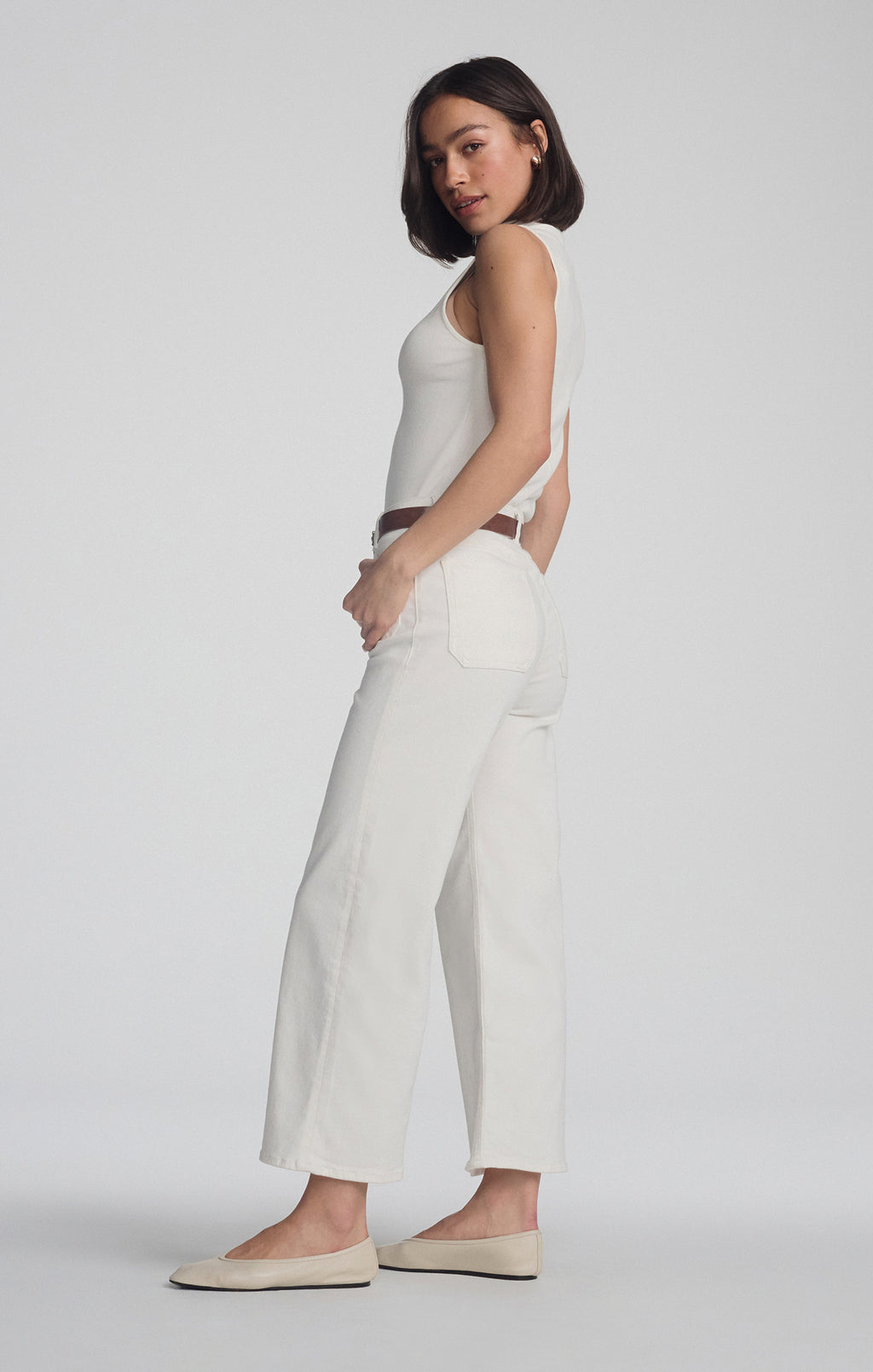 PALOMA MARINE WIDE LEG IN WHITE FLEX BLUE - Mavi Jeans