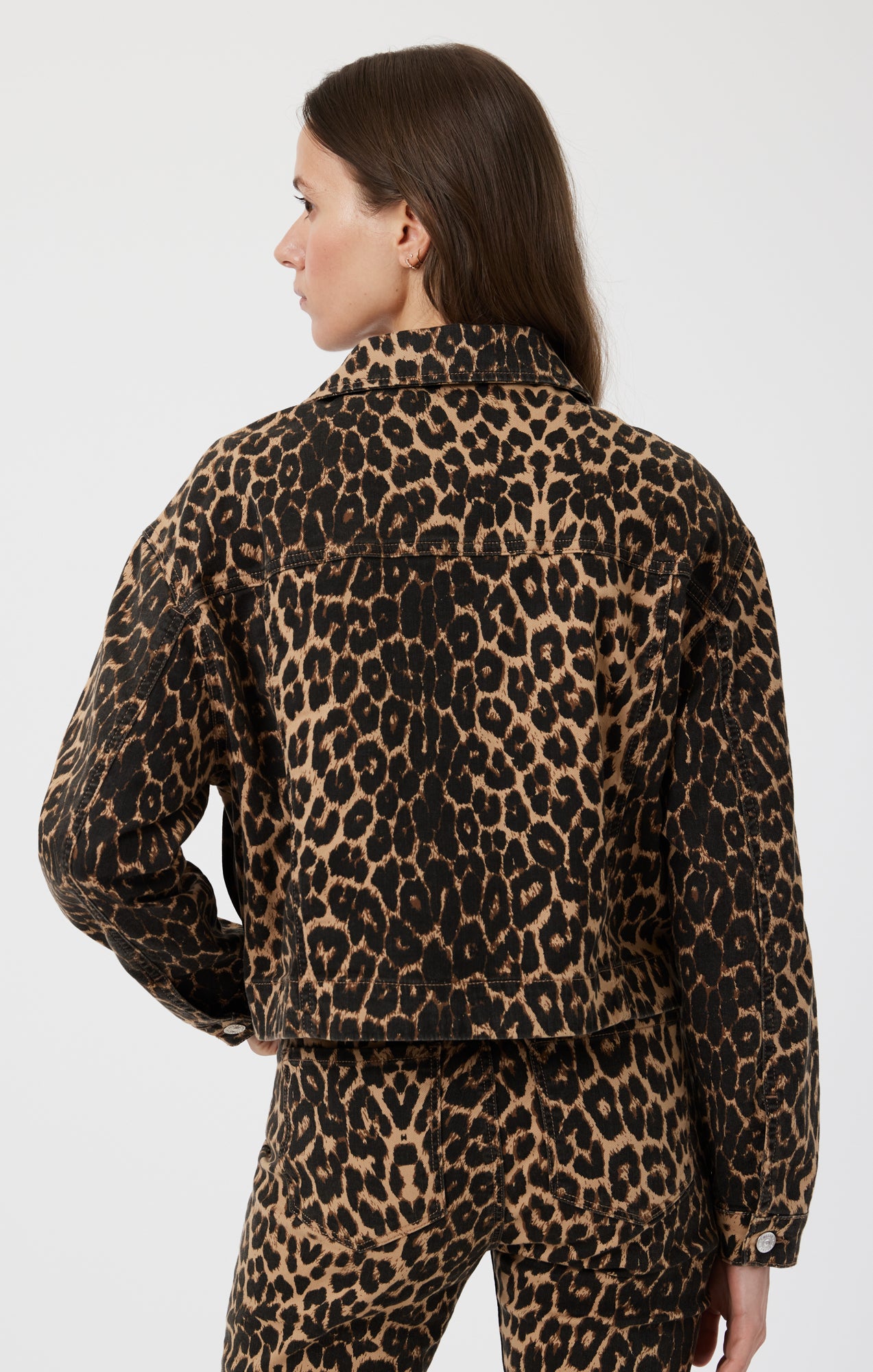 MAREN CROP JACKET IN LEOPARD DENIM - Mavi Jeans