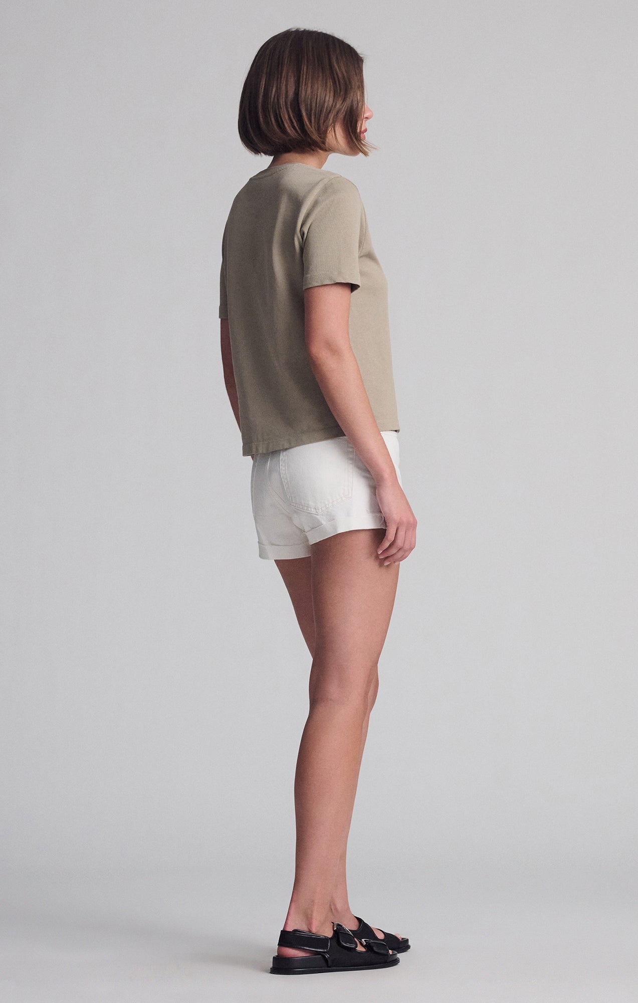 SHORT SLEEVE CREW NECK T-SHIRT IN CHINCHILLA - Mavi Jeans