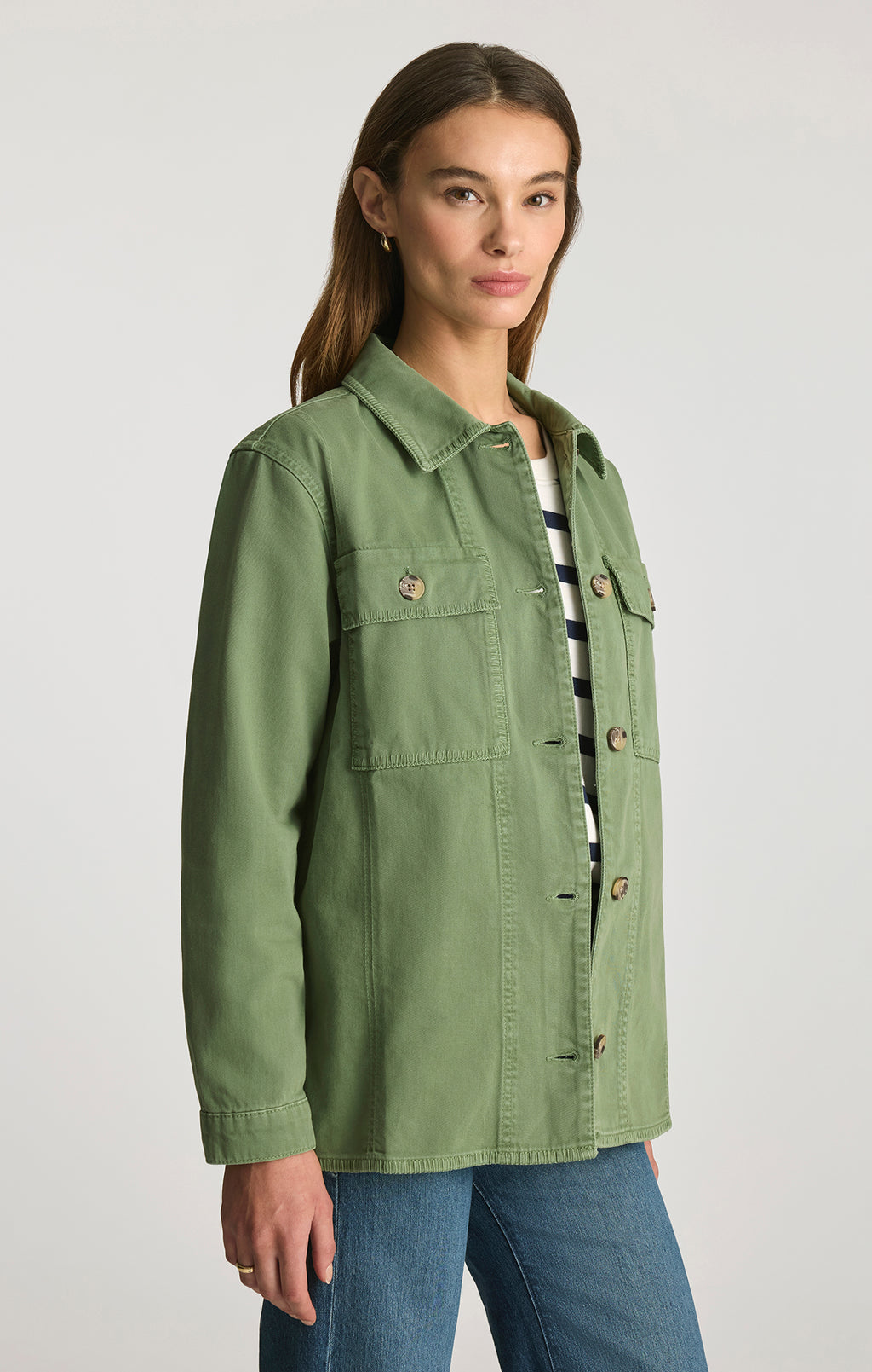 UTILITY OVERSHIRT IN BRONZE GREEN - Mavi Jeans