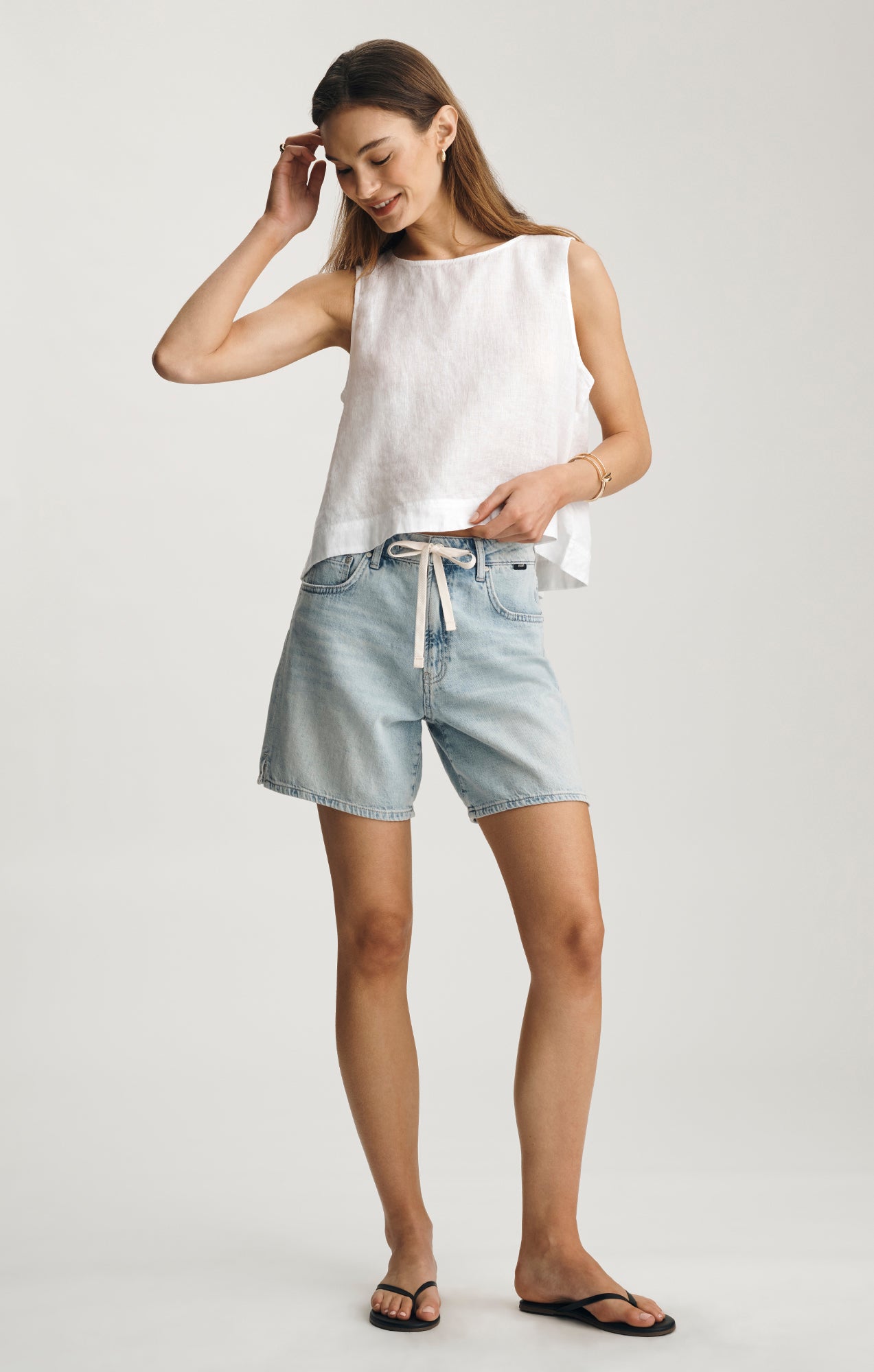 Mavi Women's Linen Tank Top In White – Mavi Jeans