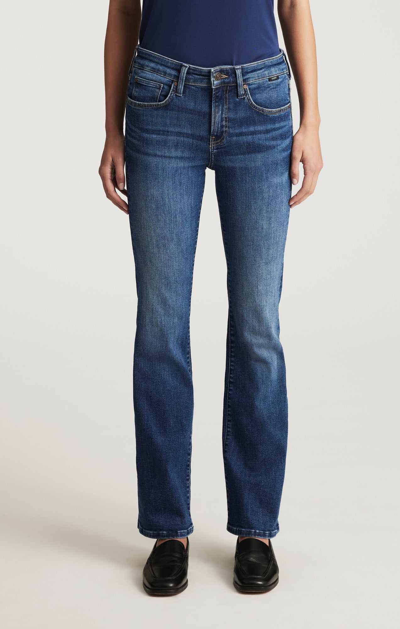 NEW YORK STRAIGHT LEG IN DARK BRUSHED FLEX BLUE - Mavi Jeans