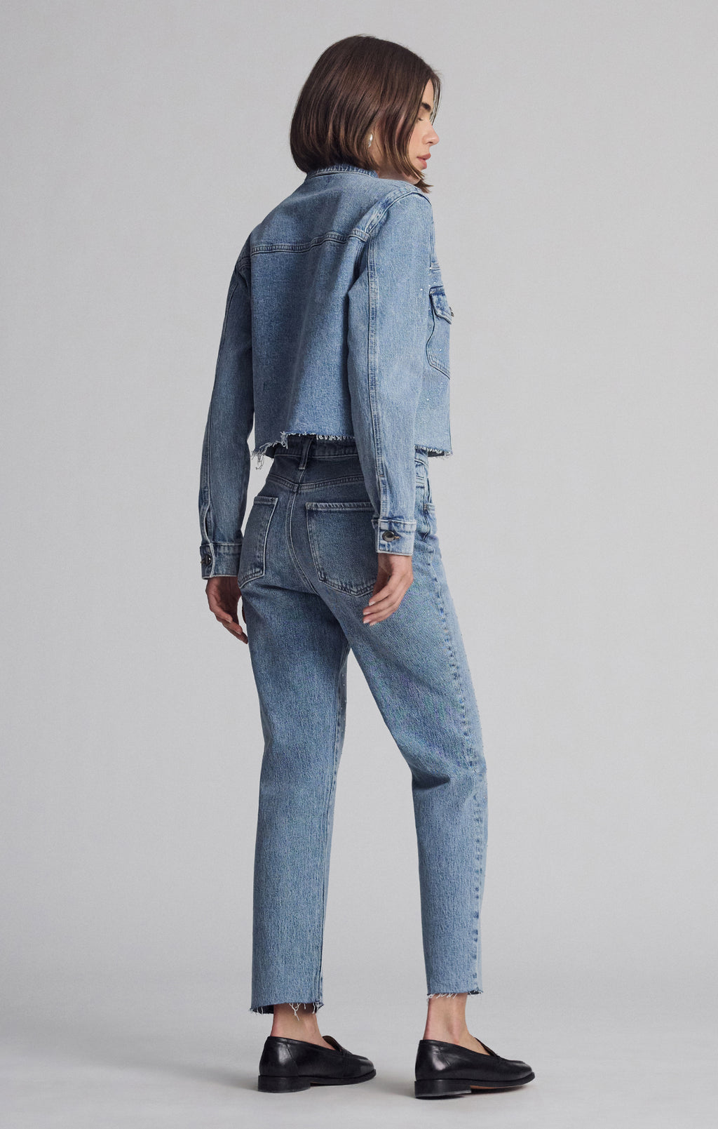 THALIA JACKET IN SHINY MID DENIM - Mavi Jeans