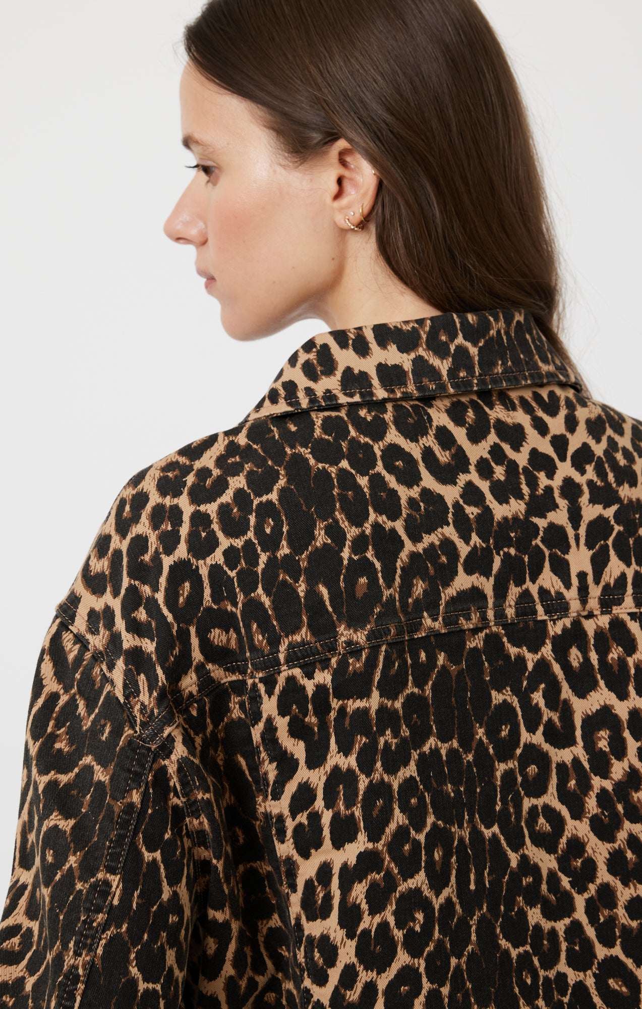 MAREN CROP JACKET IN LEOPARD DENIM - Mavi Jeans
