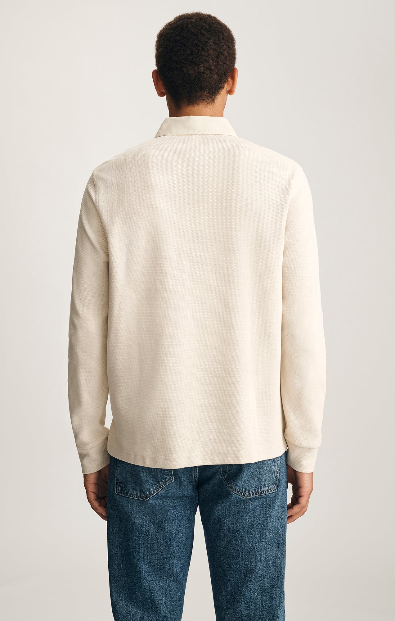 LONG SLEEVE POLO T-SHIRT IN PEYOTE