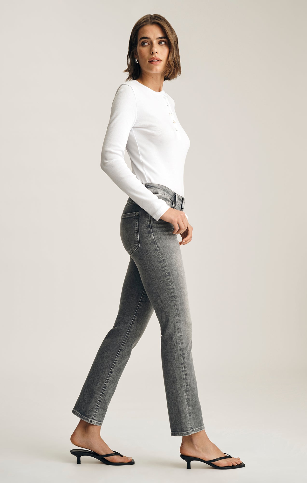 KENDRA STRAIGHT LEG IN GREY USED FLEX BLUE