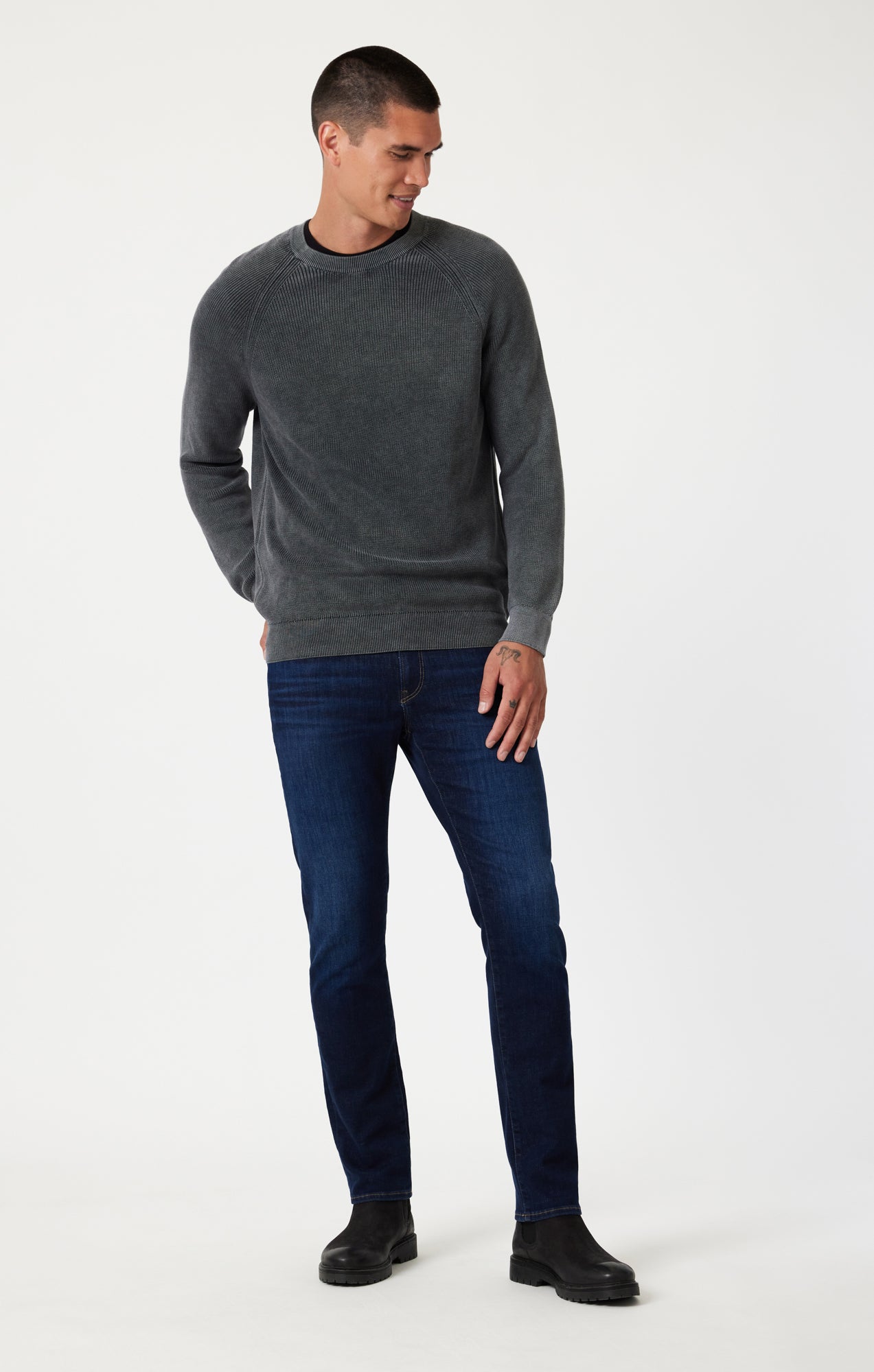 MARCUS SLIM STRAIGHT IN RINSE BRUSHED FEATHER BLUE - Mavi Jeans