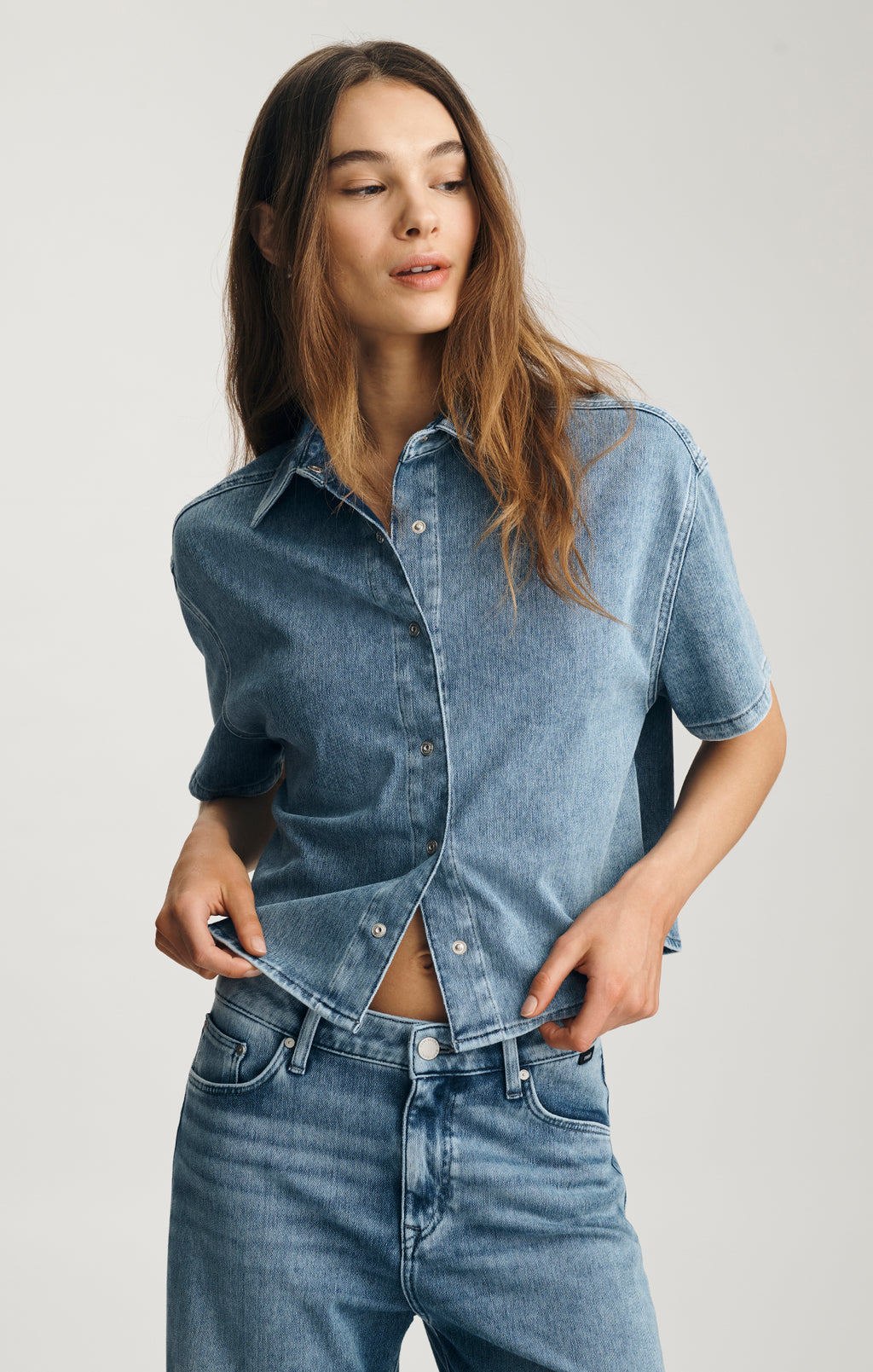 JESSIE DENIM SHIRT IN MID MOVE - Mavi Jeans