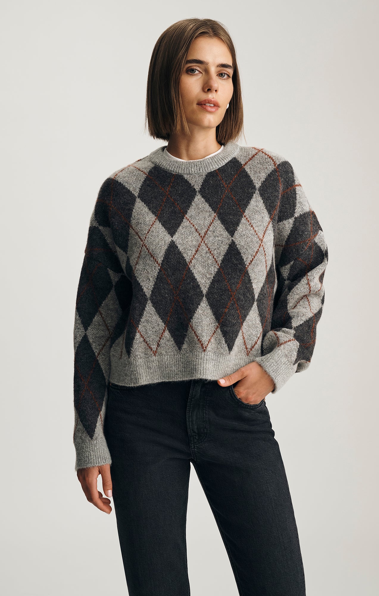 THE TOÉ Marien Argyle Knit gray Marien Argyle Knit – THE TOÉ
