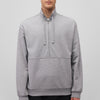 QUARTER ZIP POCKET SWEATSHIRT IN LIGHT GREY MELANGE - Mavi Jeans