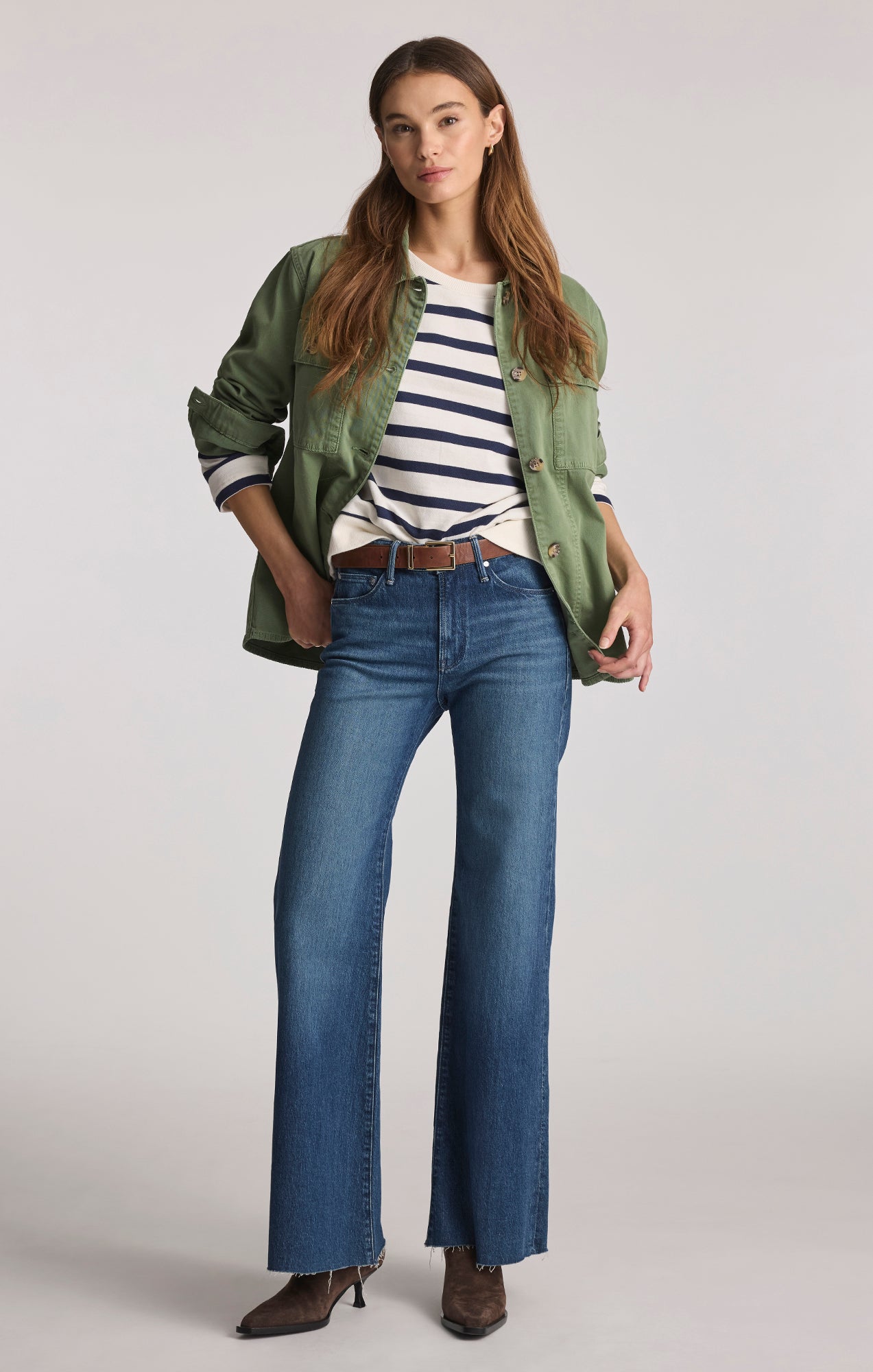 GRACE FLARE IN DARK BRUSHED CLASSIC BLUE - Mavi Jeans