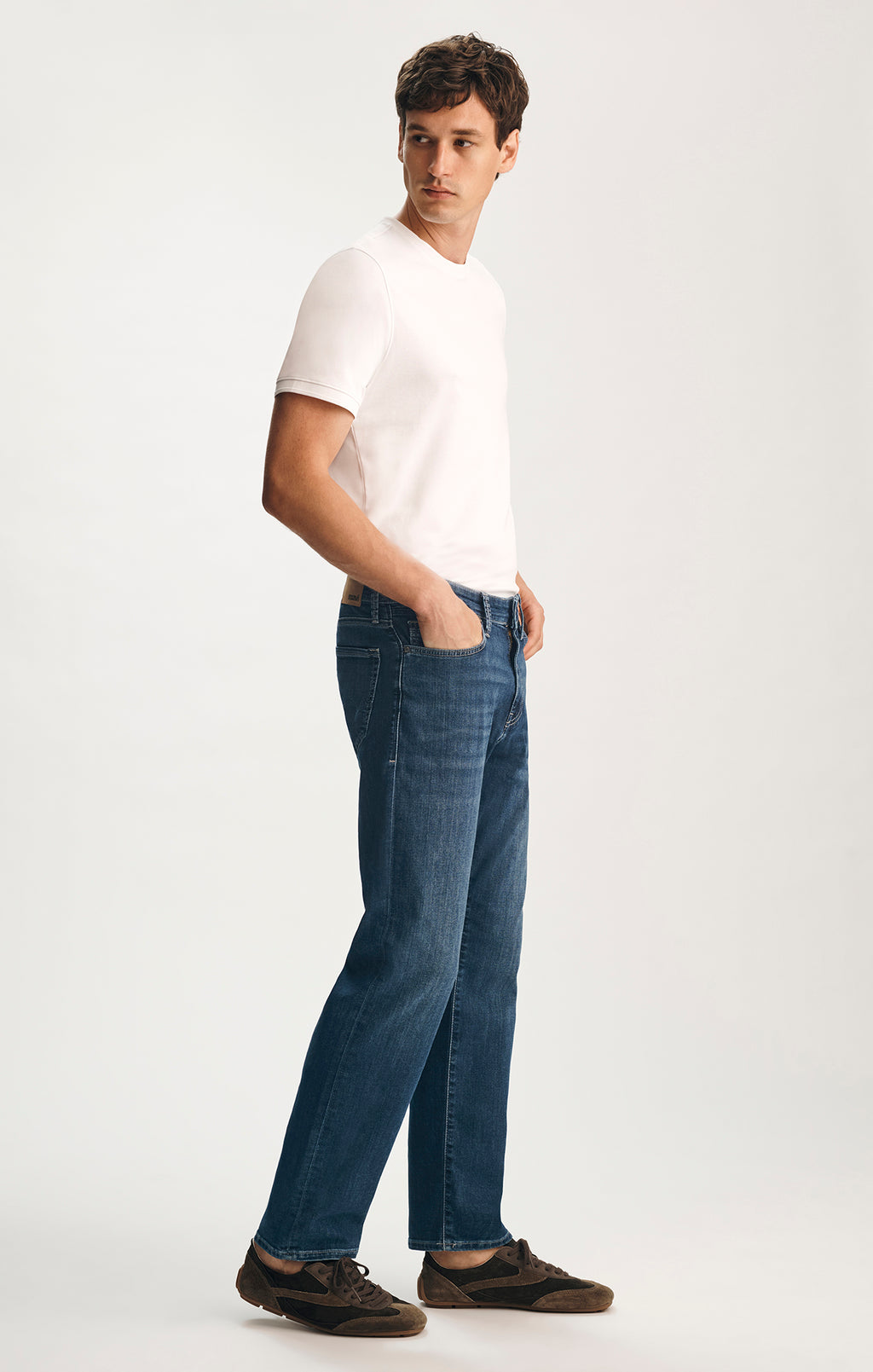 ZACH STRAIGHT LEG IN MID BRUSHED NASHVILLE - Mavi Jeans