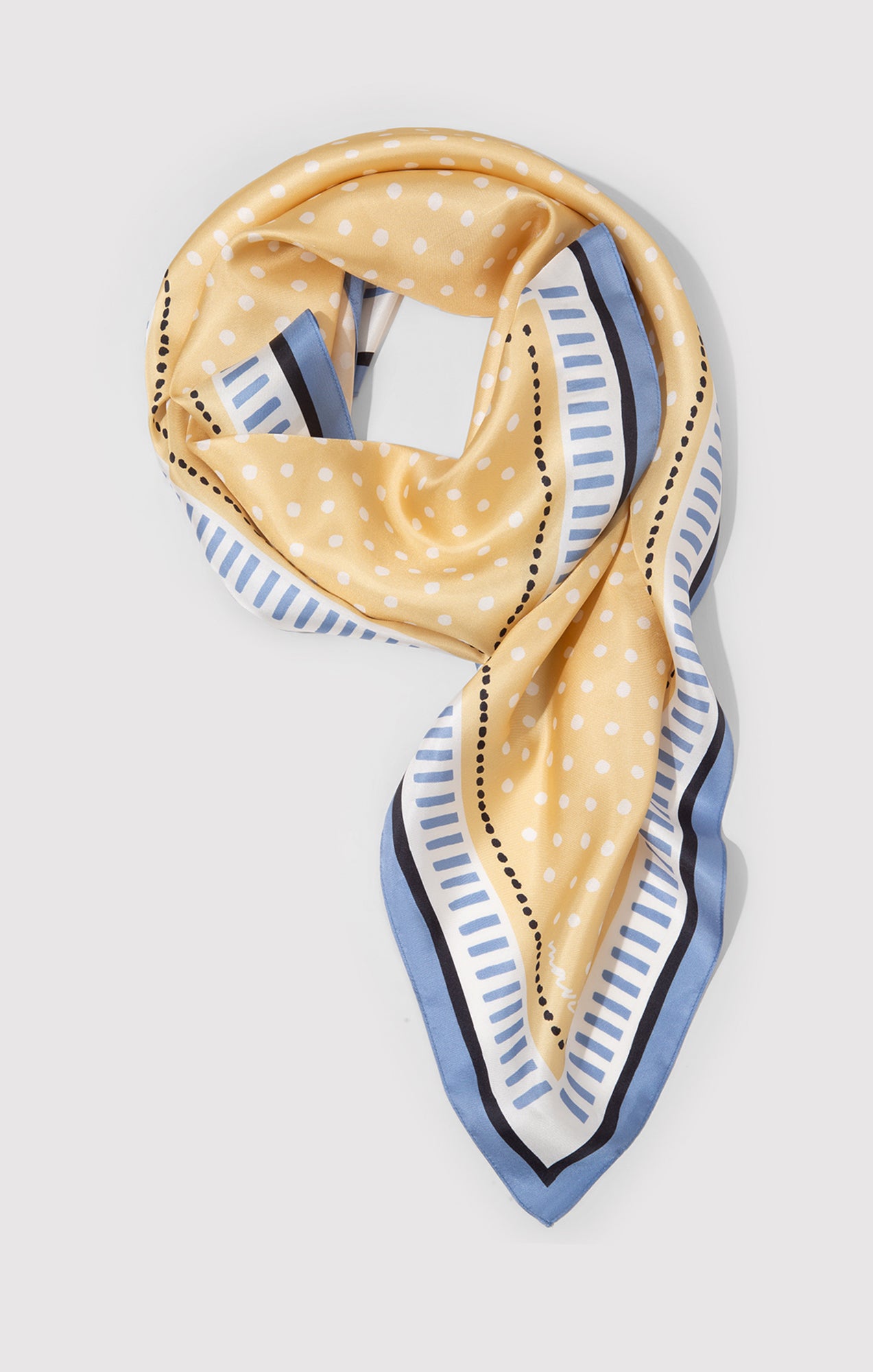 MEDIUM SILK POLKA DOT BANDANA IN PALE BANANA - Mavi Jeans