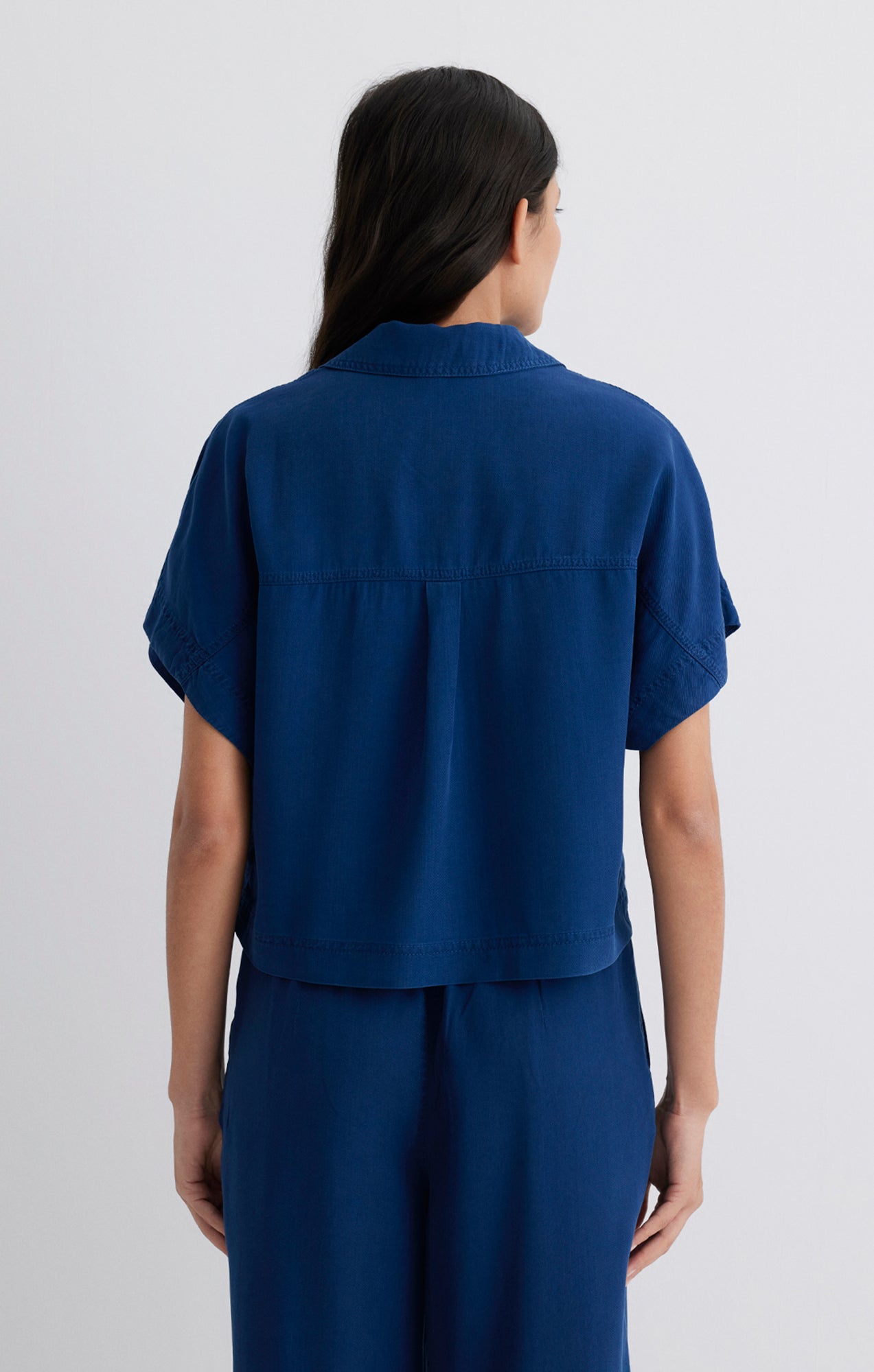 DENIM SHORT SLEEVE BUTTON-UP SHIRT IN LIGHT INDIGO - Mavi Jeans