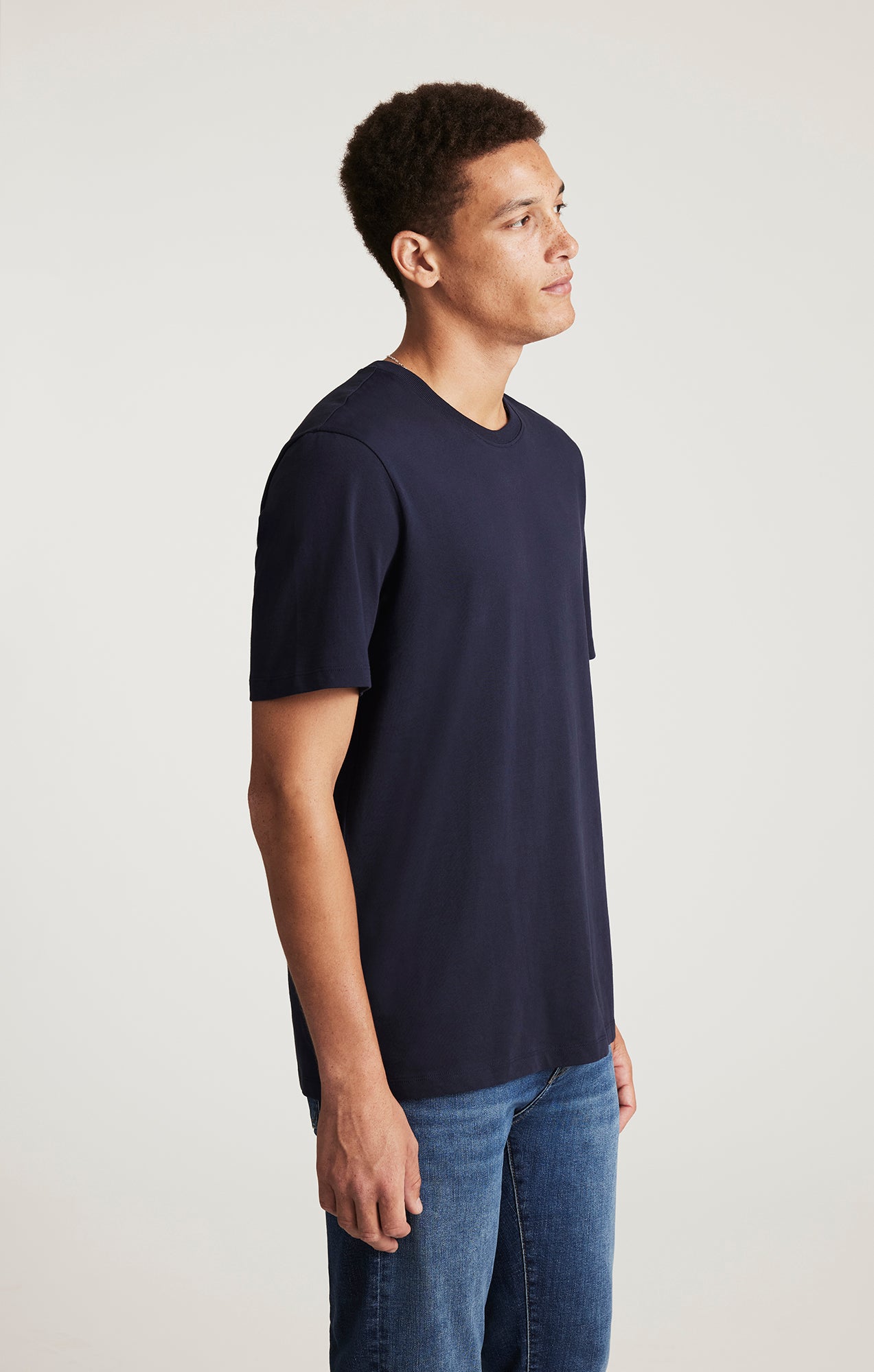 SHORT SLEEVE CREW NECK T-SHIRT IN BARITONE BLUE - Mavi Jeans