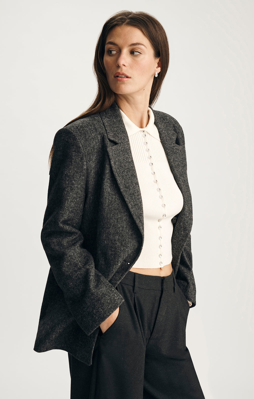 BLAZER JACKET IN ANTRASIT MELANGE