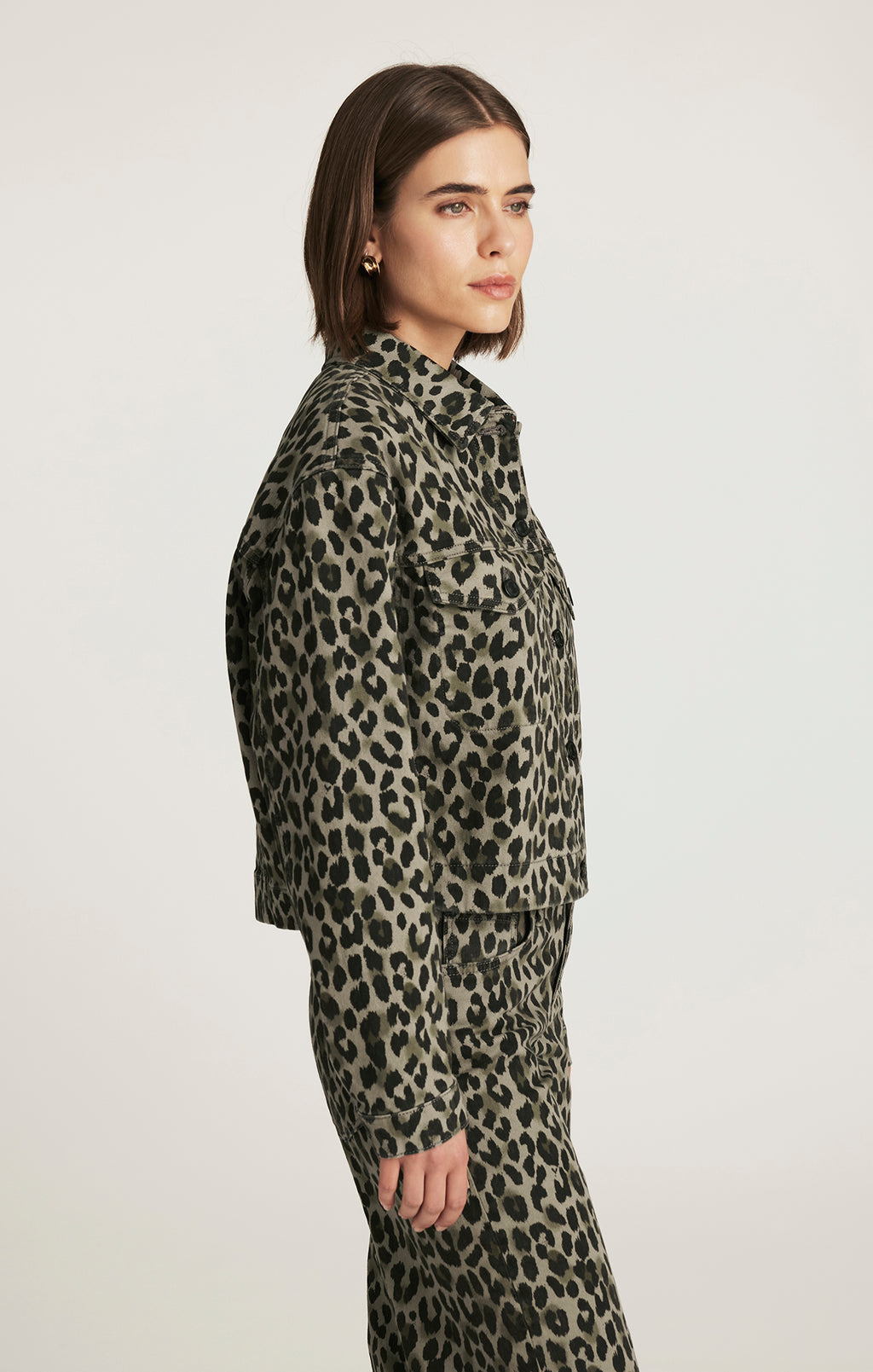 MAREN CROP JACKET IN GREEN LEO DENIM - Mavi Jeans