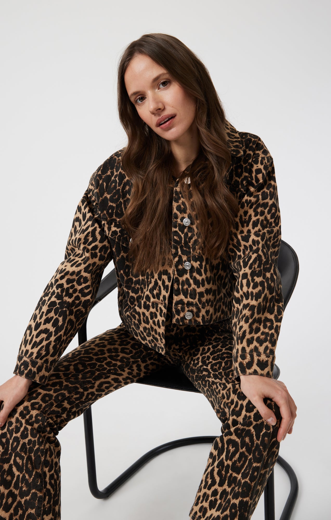 MAREN CROP JACKET IN LEOPARD DENIM - Mavi Jeans