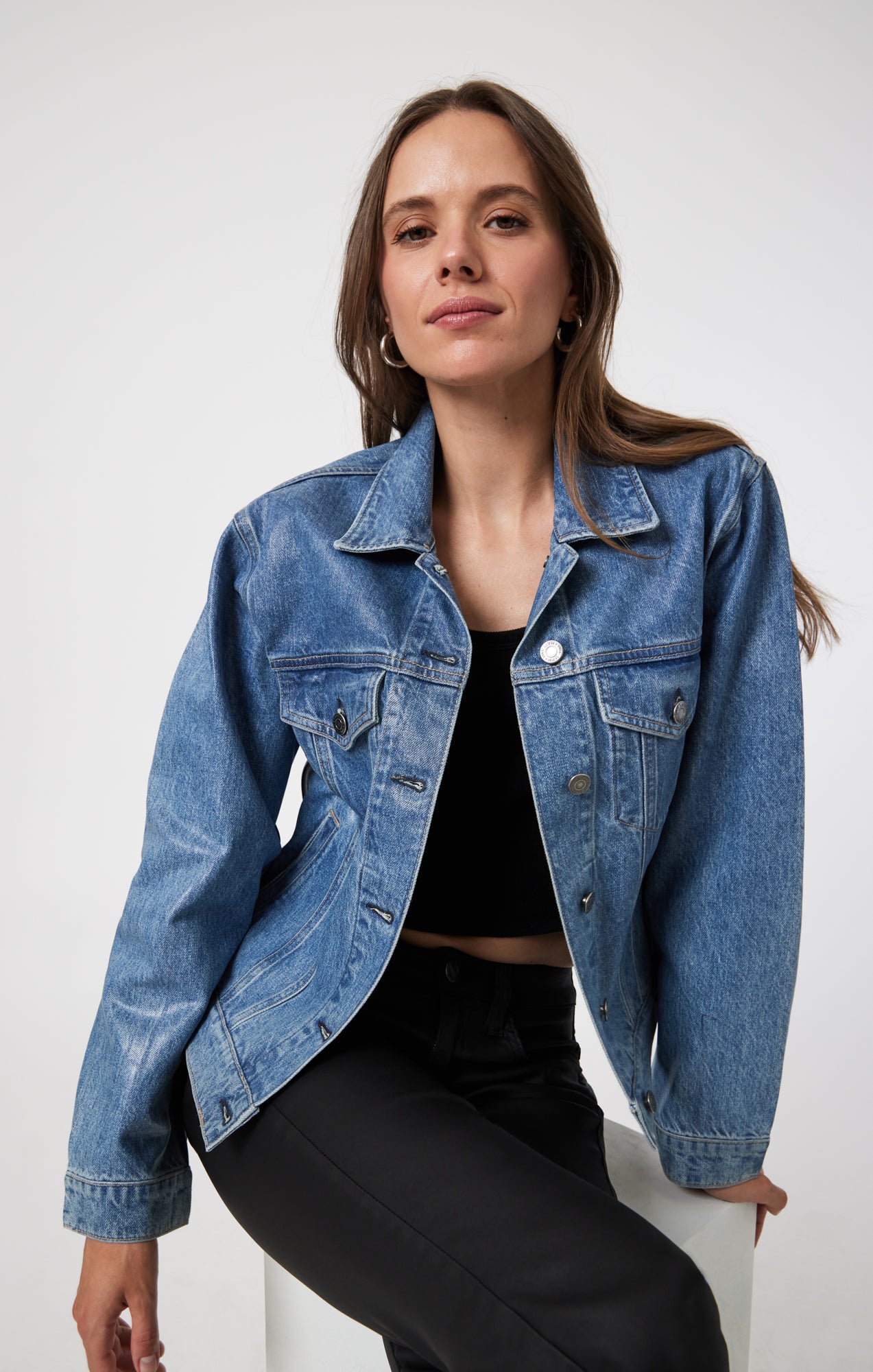 MARIA FLARE IN BLACK COATED - Mavi Jeans