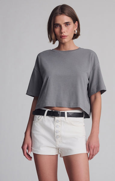 Mavi Women's Sporty Luxe Crew Neck T-Shirt In Silent Storm – Mavi
