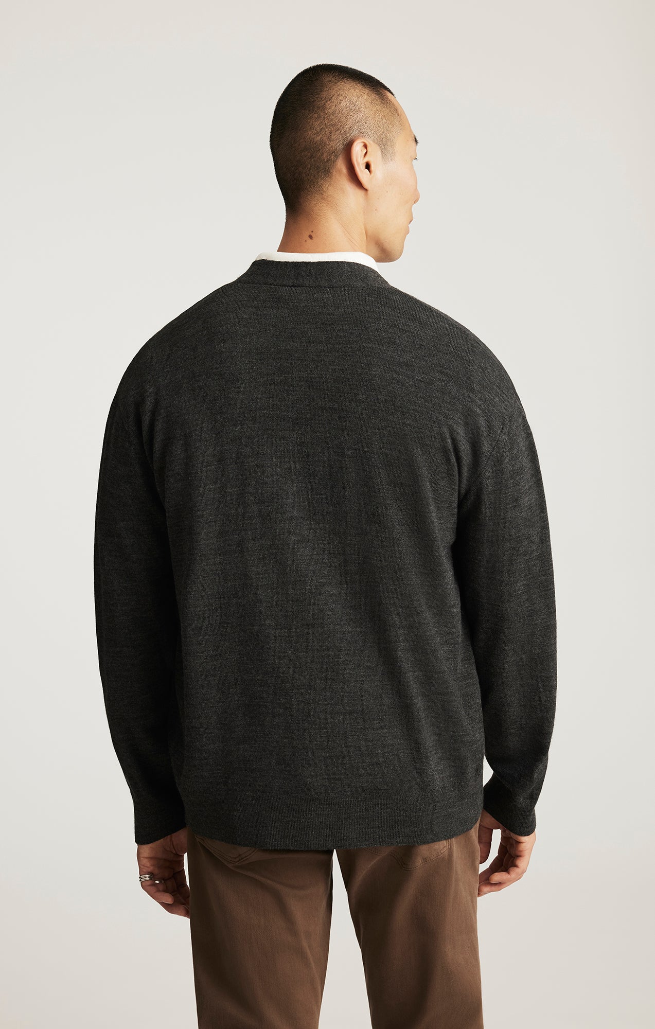 BUTTON-UP CARDIGAN IN ANTHRACITE MELANGE - Mavi Jeans