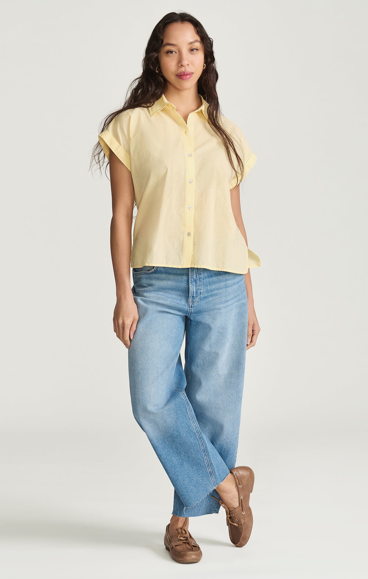 SLEEVELESS BUTTON-UP SHIRT IN SUNLIGHT - Mavi Jeans