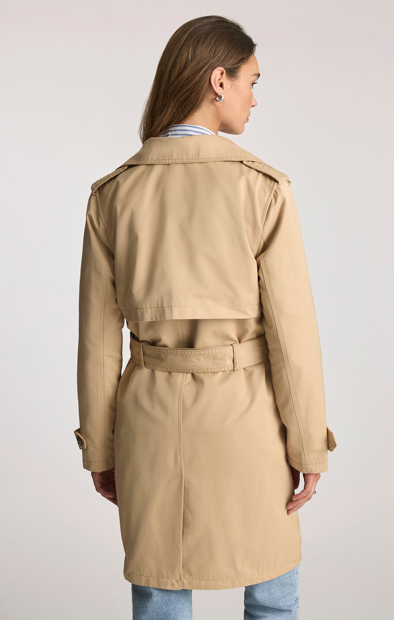 BELTED TRENCH COAT IN CURDS AND WHEY - Mavi Jeans