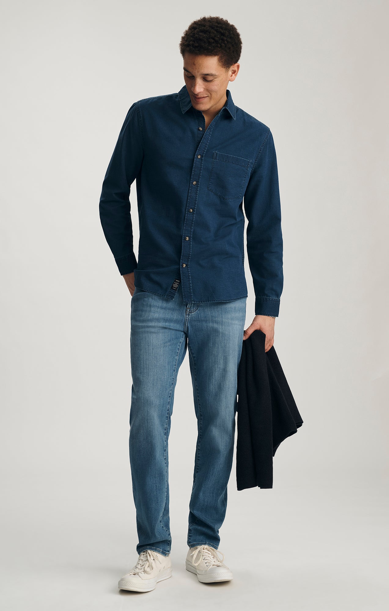 ONE POCKET BUTTON-UP SHIRT IN INDIGO - Mavi Jeans