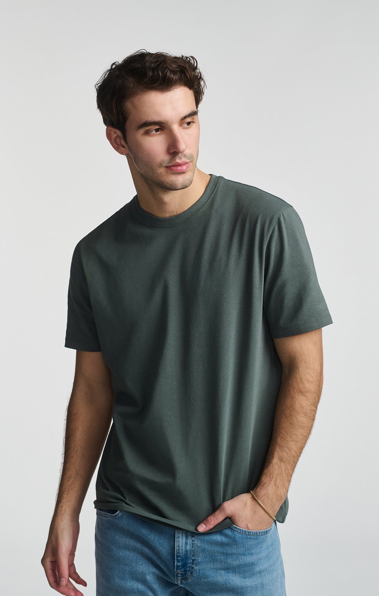 BASIC CREW NECK T-SHIRT IN URBAN CHIC - Mavi Jeans