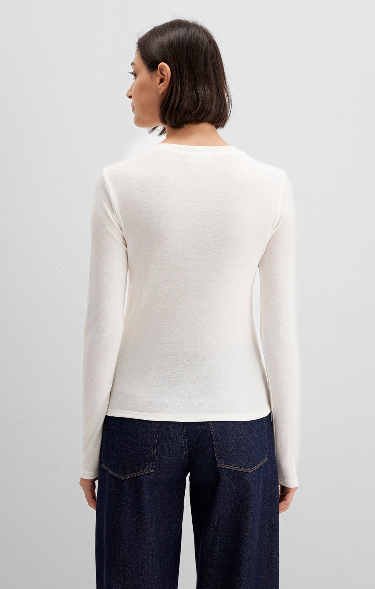 EDITION BUTTON-UP LONG SLEEVE T-SHIRT IN COCONUT MILK