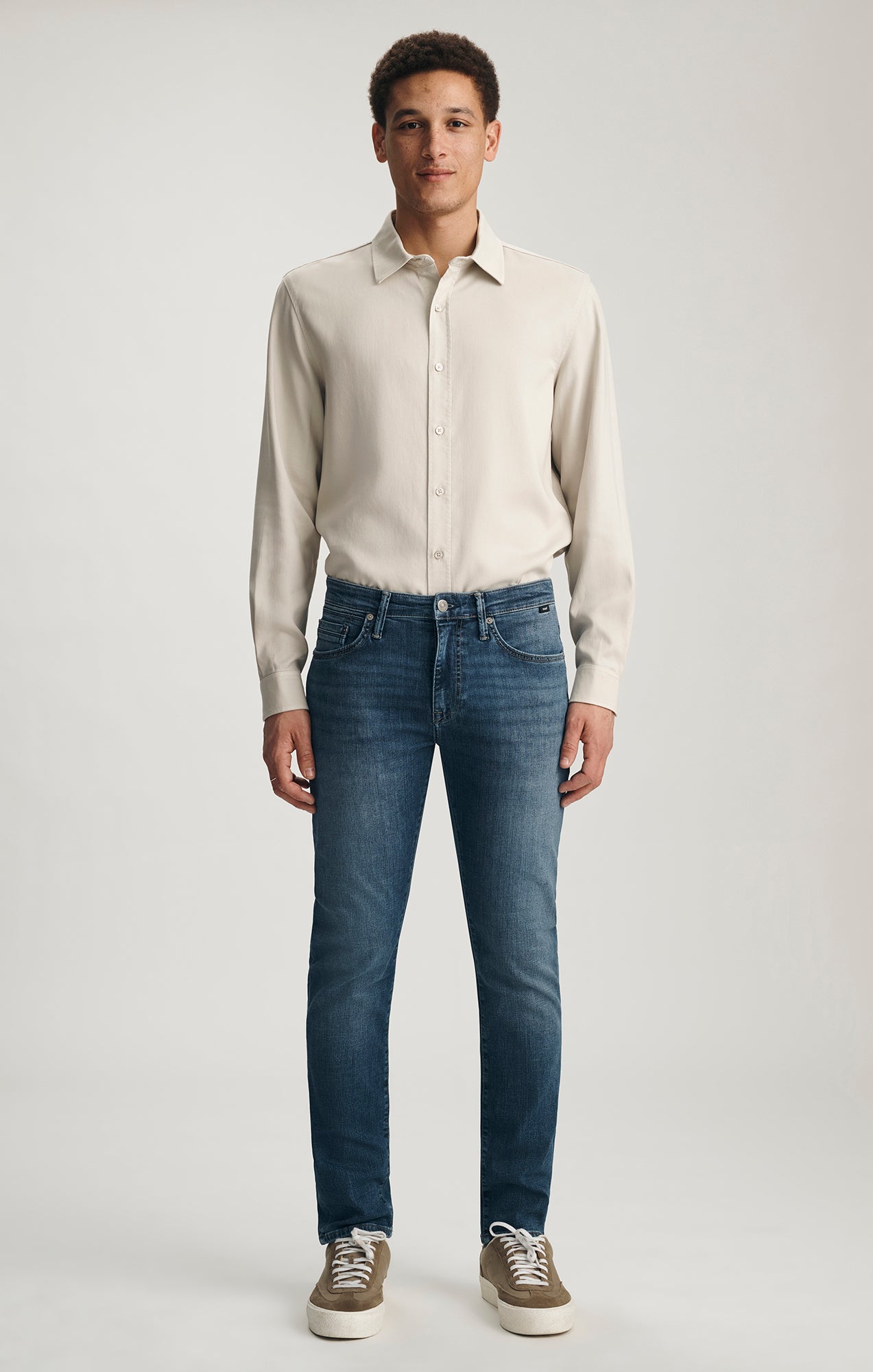 MARCUS SLIM STRAIGHT LEG IN MID USED BRUSHED ORGANIC VINTAGE - Mavi Jeans