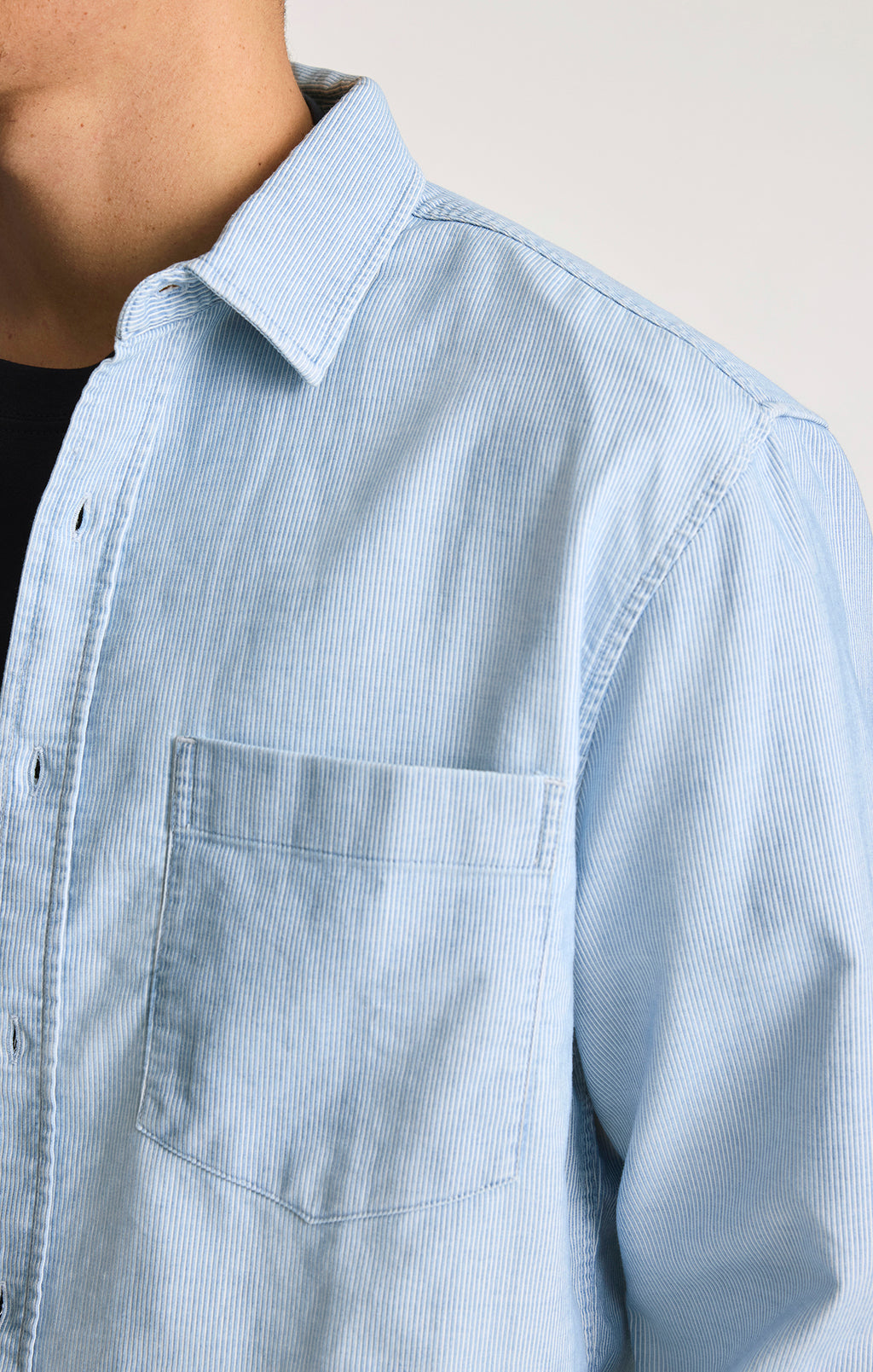 ONE POCKET BUTTON-UP SHIRT IN WHITE STRIPE INDIGO ZEMIN - Mavi Jeans