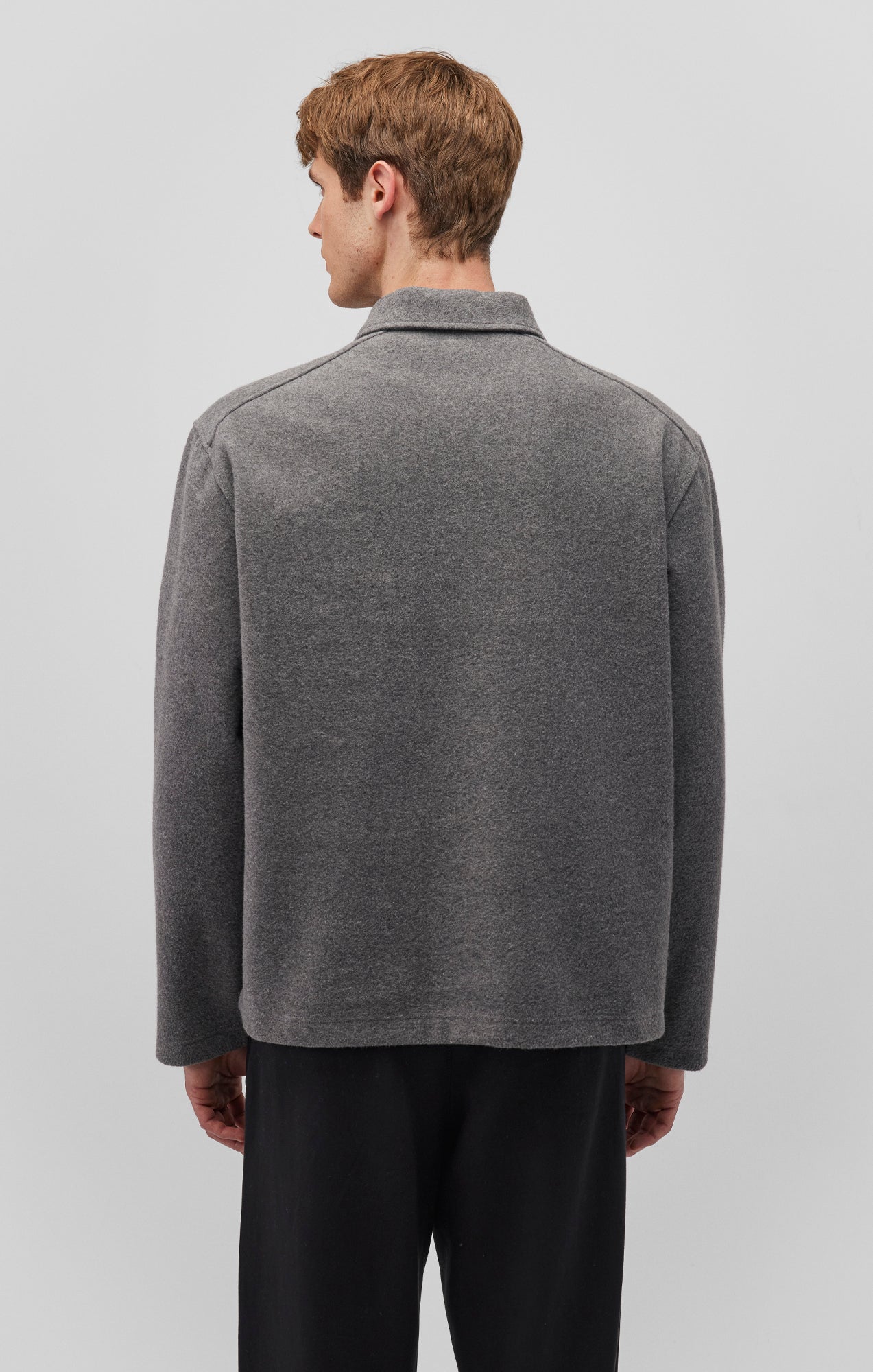 QUARTER ZIP POCKET SWEATSHIRT IN GREY MELANGE - Mavi Jeans