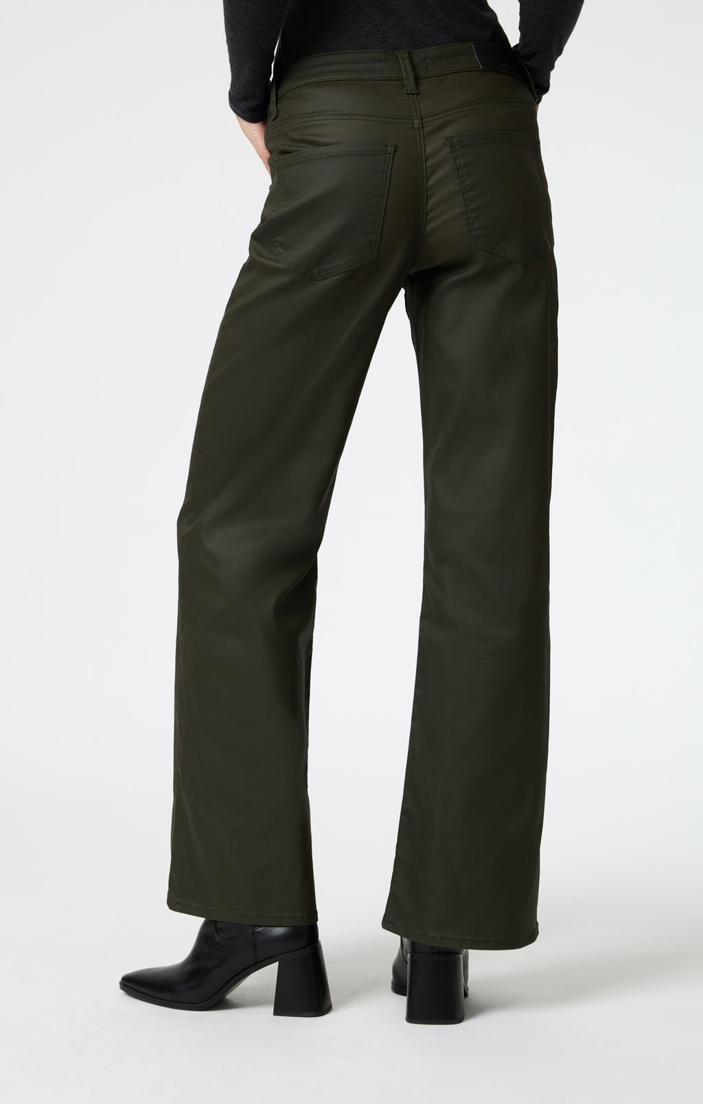 ALENA WIDE LEG IN DARK OLIVE COATED - Mavi Jeans