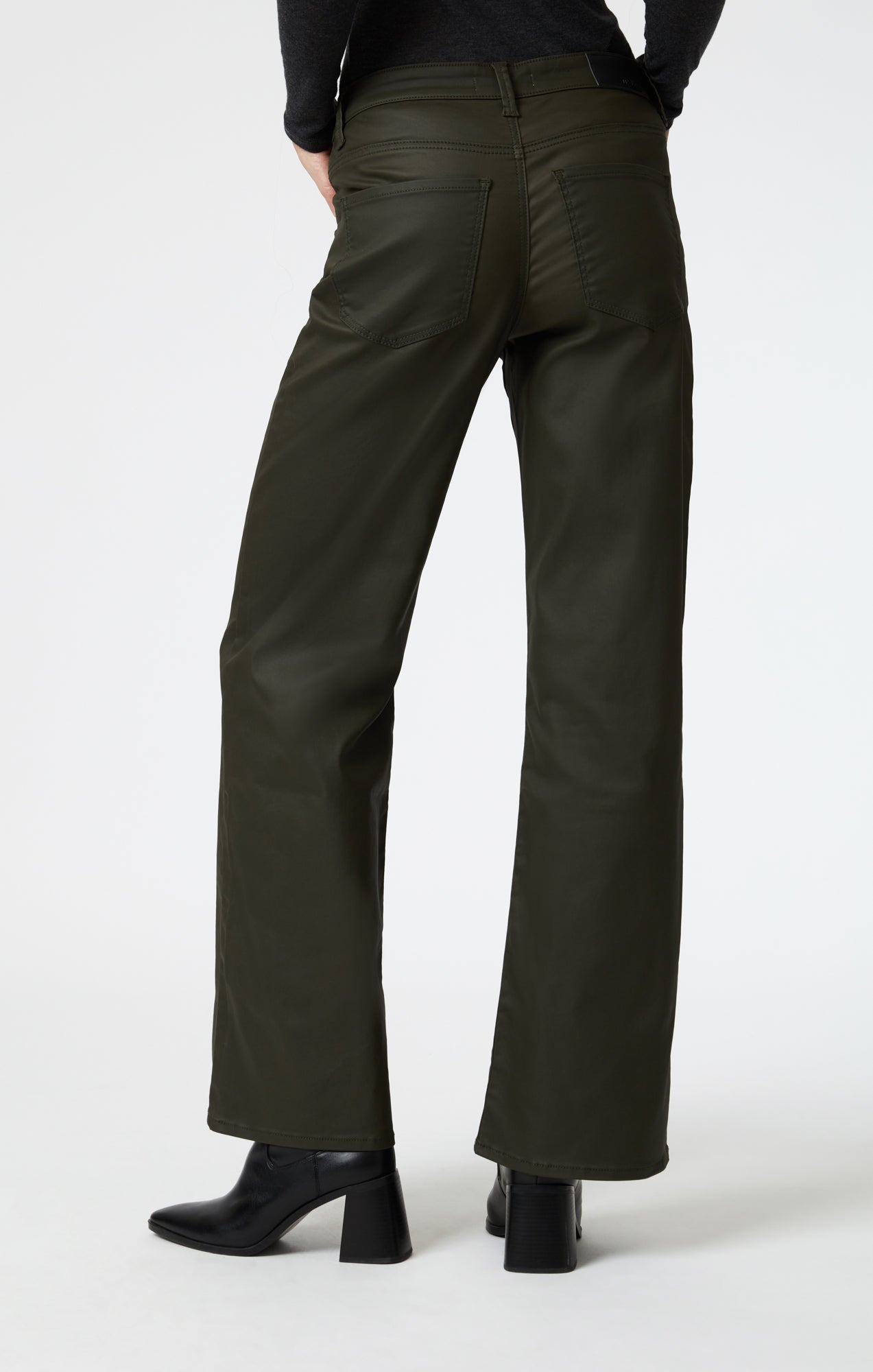 ALENA WIDE LEG IN DARK OLIVE COATED - Mavi Jeans