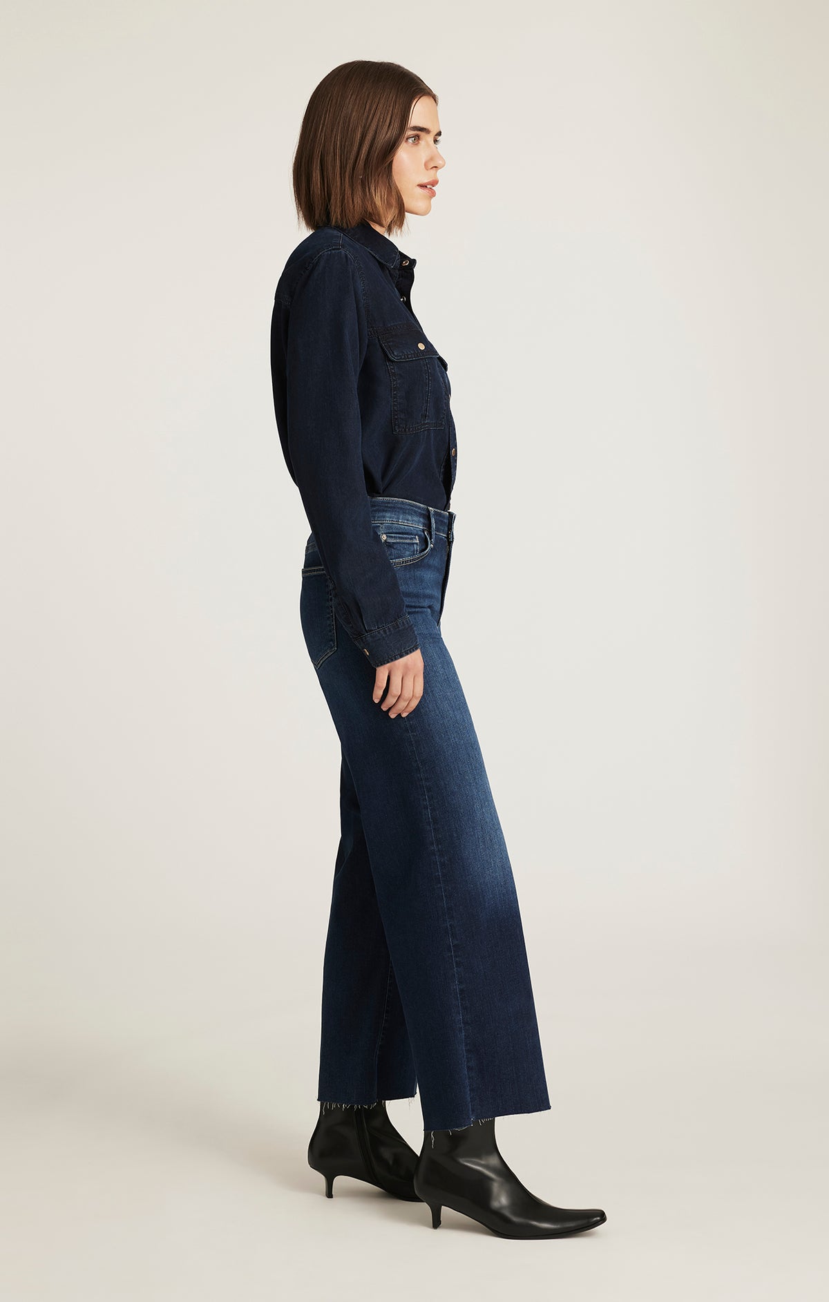 PALOMA WIDE LEG IN DARK BLUE FEATHER LUXE - Mavi Jeans