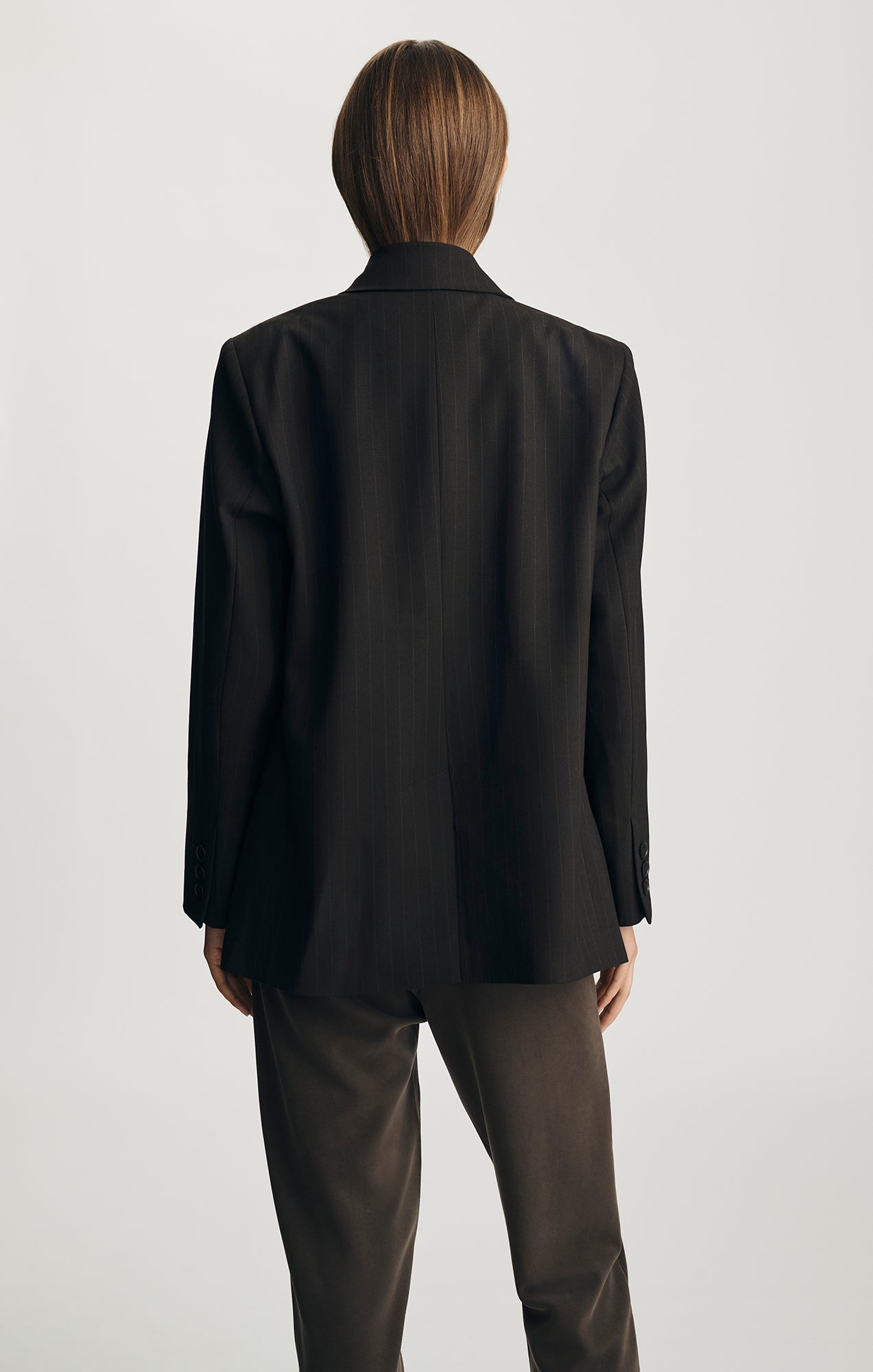DOUBLE BREASTED BLAZER IN BROWN STRIPED - Mavi Jeans