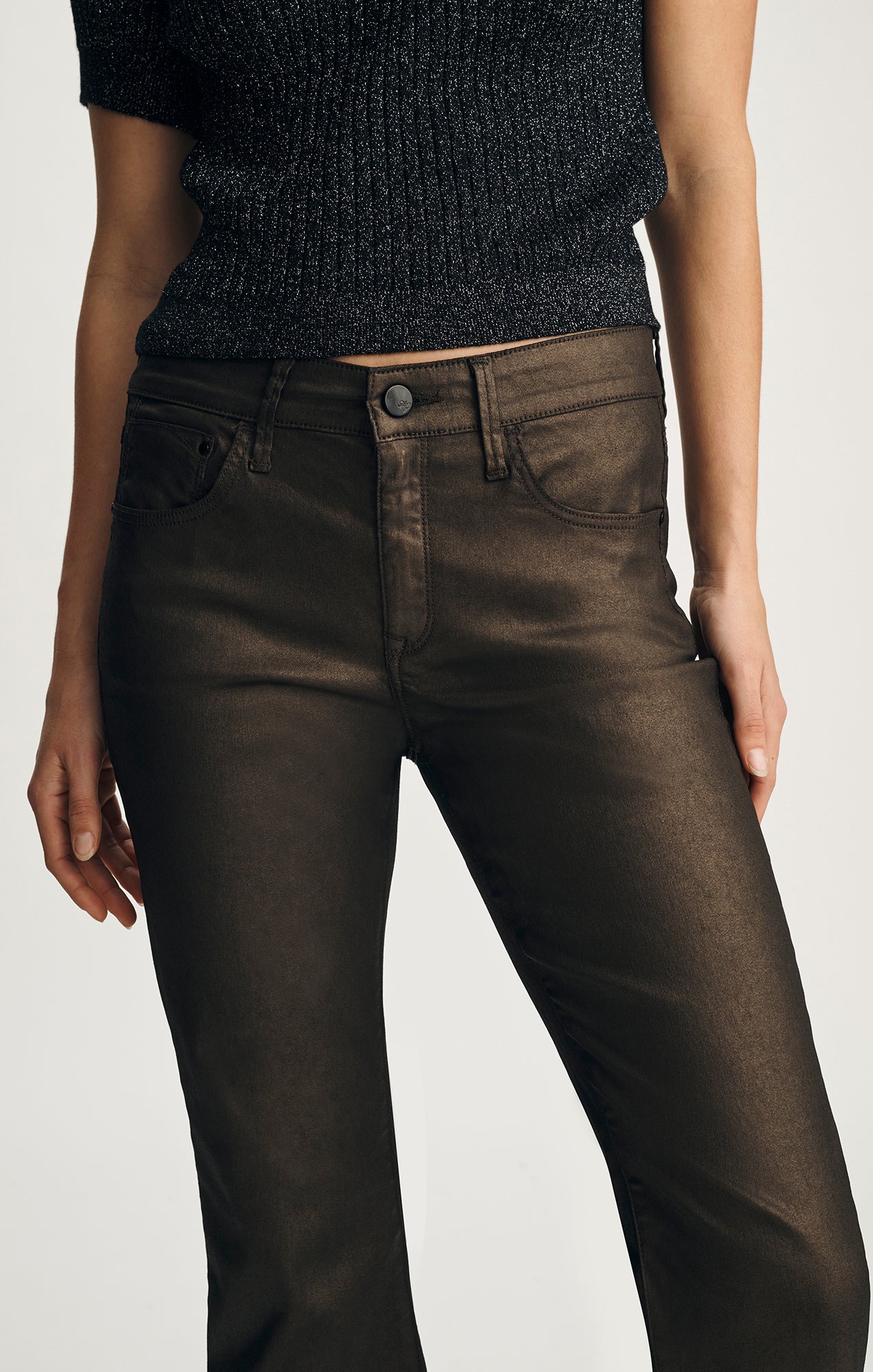 VICKY BOOTCUT IN BROWN SHINY GOLD PREMIUM