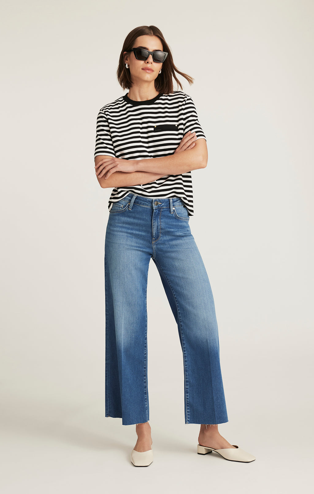 PALOMA WIDE LEG IN LIGHT BRUSHED FEATHER LUXE - Mavi Jeans