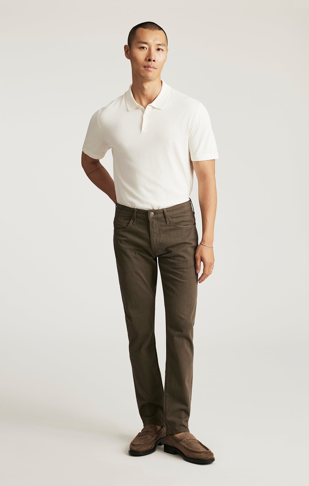 JAKE SLIM LEG IN KHAKI STRIPE - Mavi Jeans