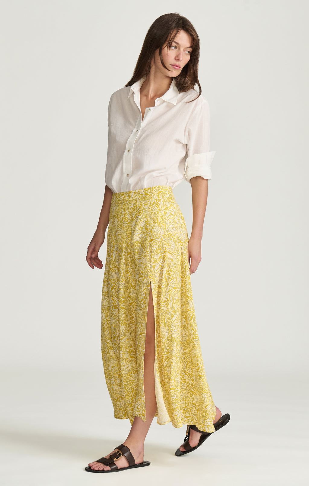 WOVEN MAXI SKIRT IN YELLOW FLOWER PRINT - Mavi Jeans