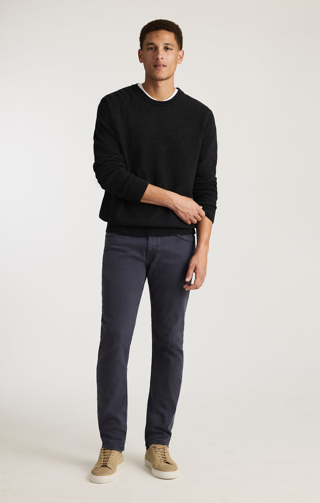 CREW NECK SWEATER IN ANTHRACITE MELANGE